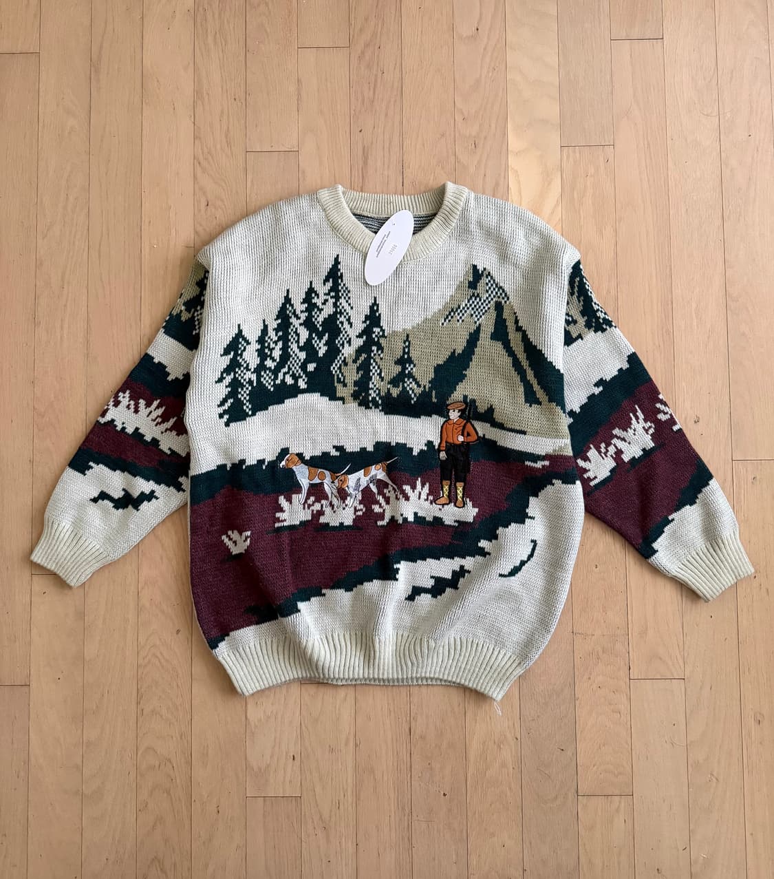 [미착용] 귀여운 빈티지 자수 니트 - 정가 35,000원 상품이미지1