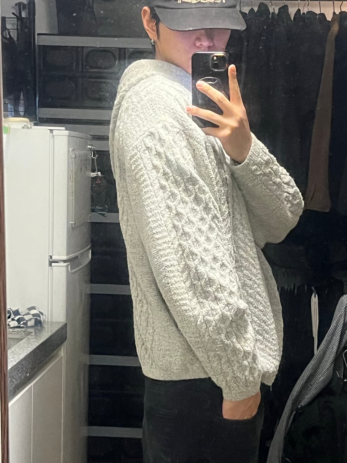 쿠어 후드집업 니트 상품이미지2