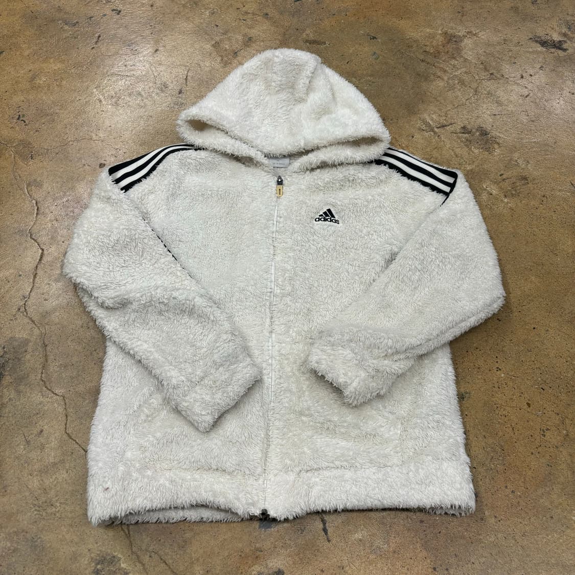 아디다스 화이트 흰검 후리스 트랙탑 후드집업 상품이미지2