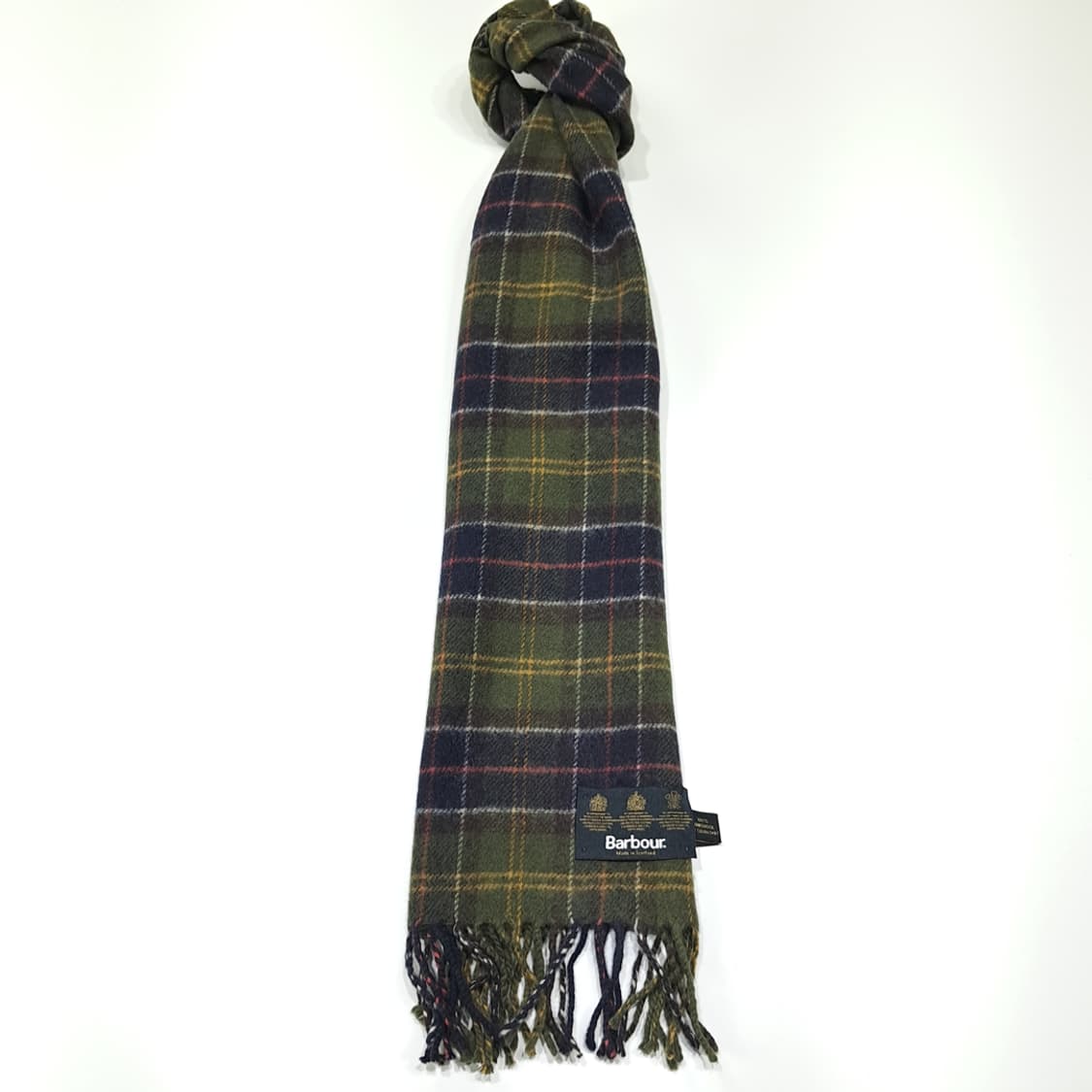 MX468 바버 스코틀랜드판 램스울 3로얄워런트 올리브 머플러 목도리 상품이미지5