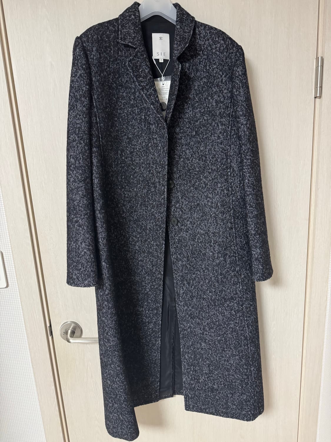 (택o) 시에 sie 셀레스트 클래식 코트 M사이즈 블랙믹스 (스탠다드) 상품이미지7