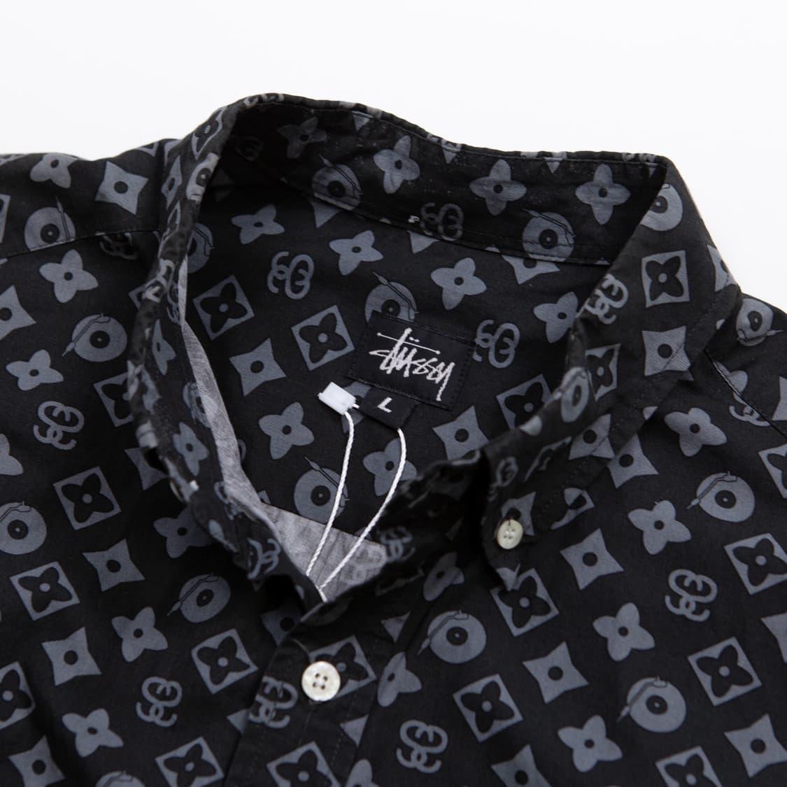 90s 스투시 모노그램 루이비통 패러디 셔츠 블랙 상품이미지5