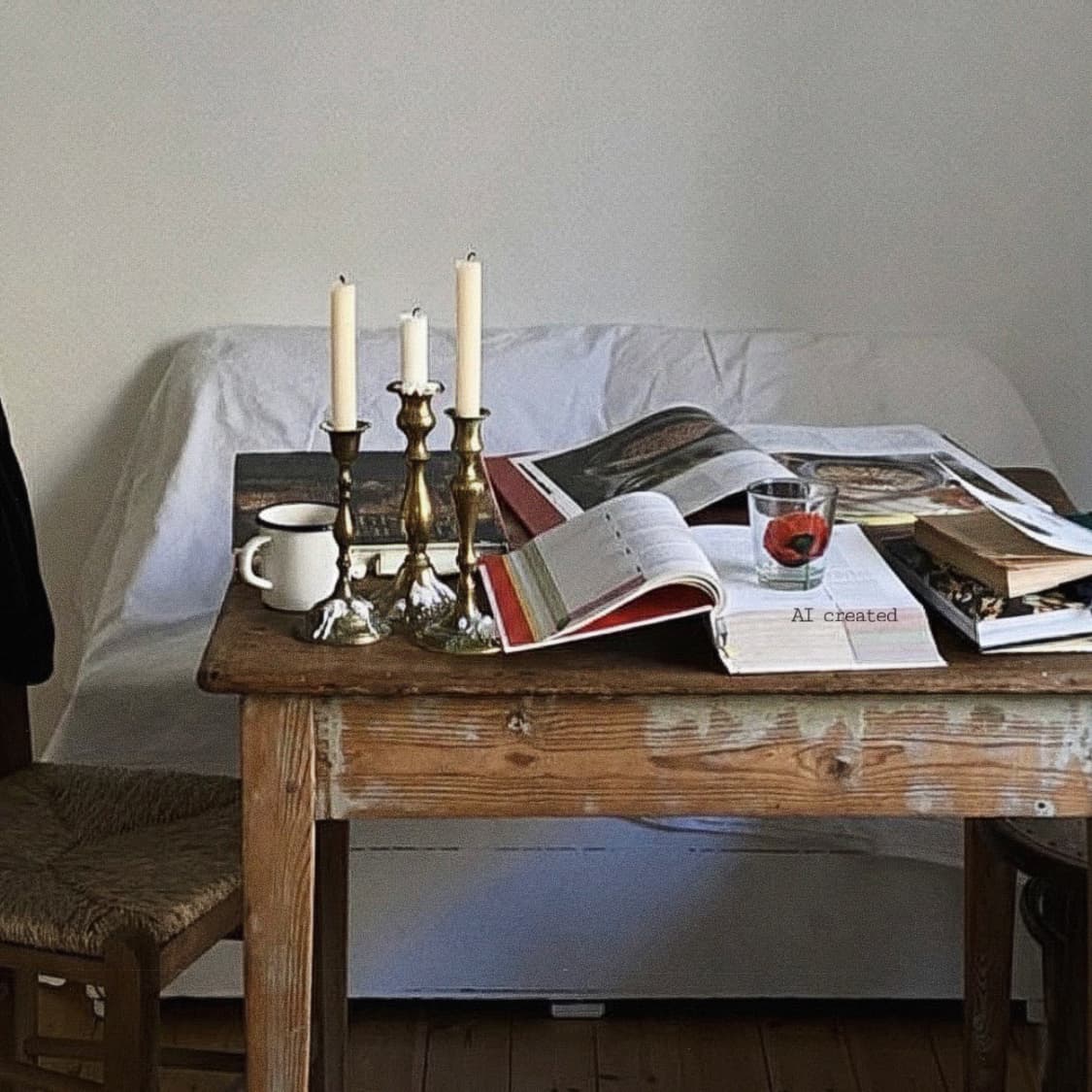 70s CERVE 양귀비 프린트 글라스 상품이미지2