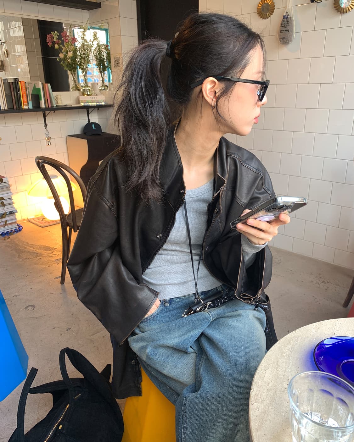 릿킴 레더 자켓 FORMER HALF LEATHER JACKET 상품이미지5