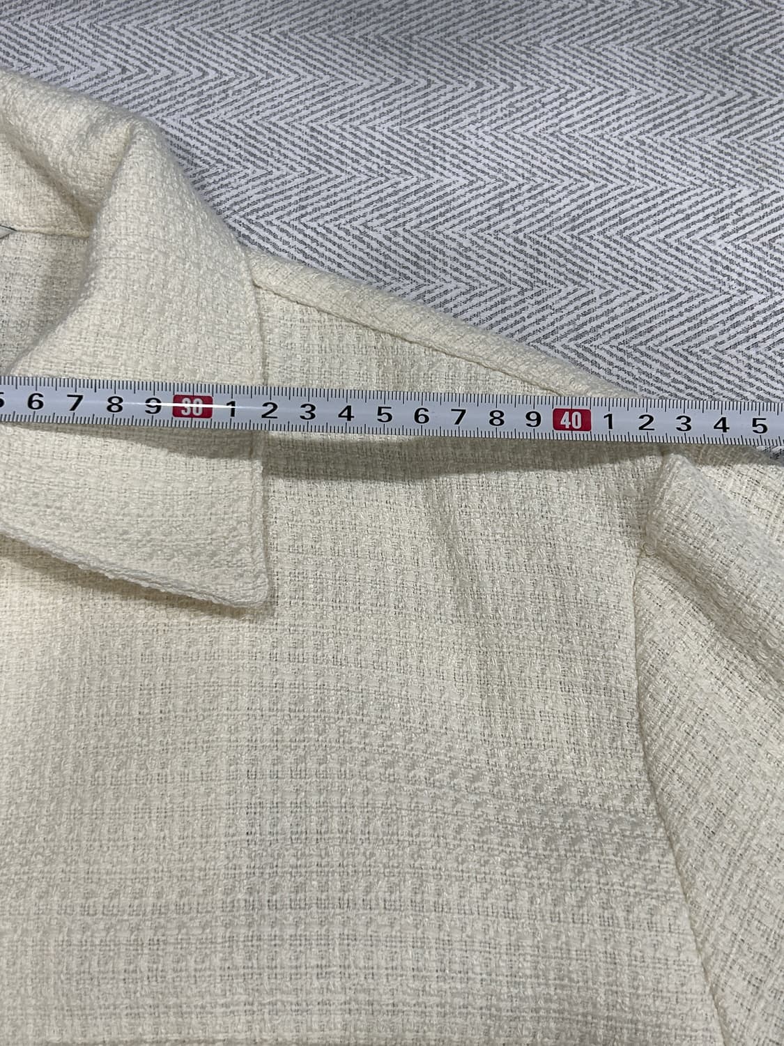 SOARE 크롭 트위드 집업 자켓  F 아이보리 상품이미지10