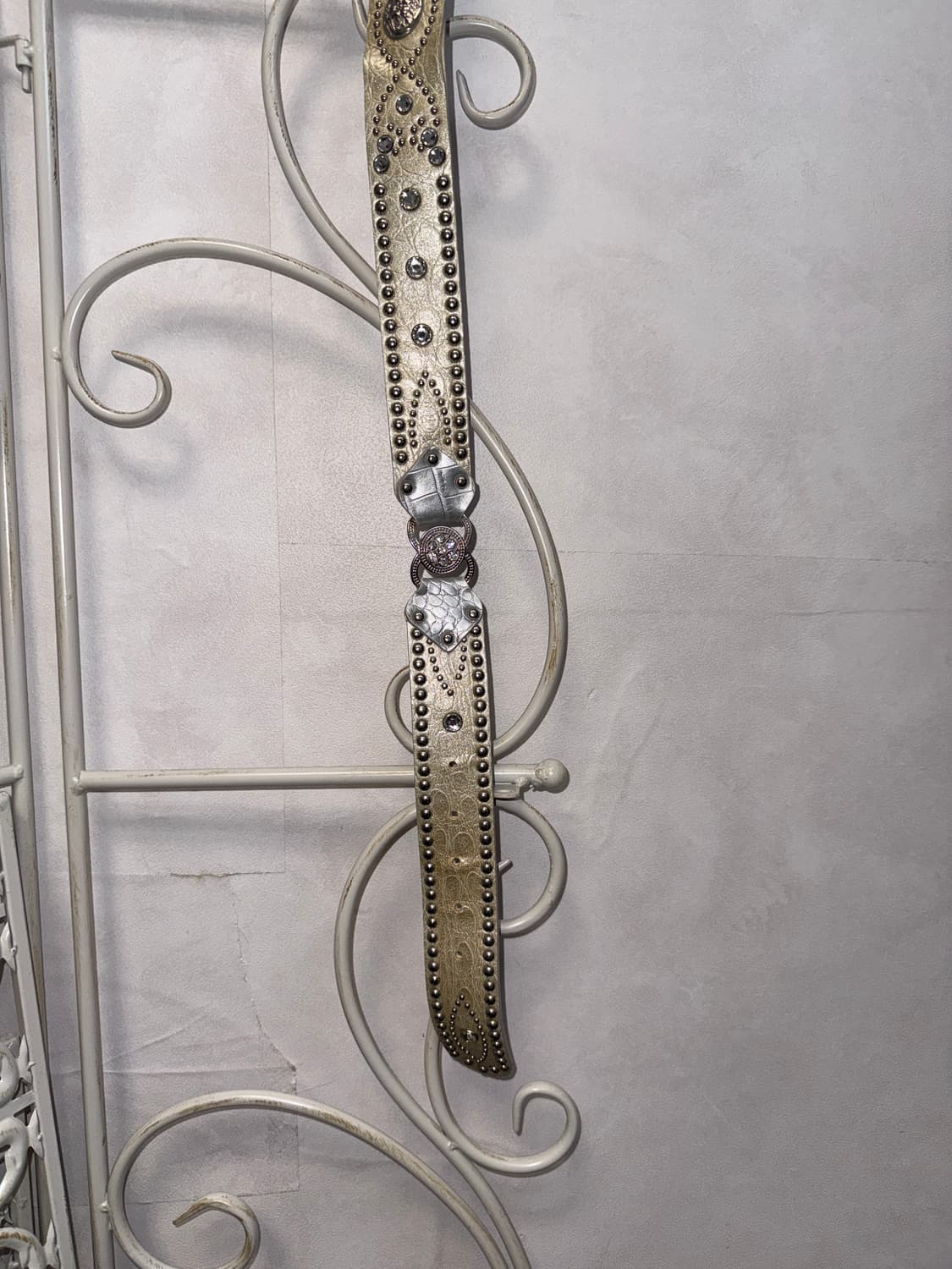Ivory python cubic stud buckle belt  상품이미지6