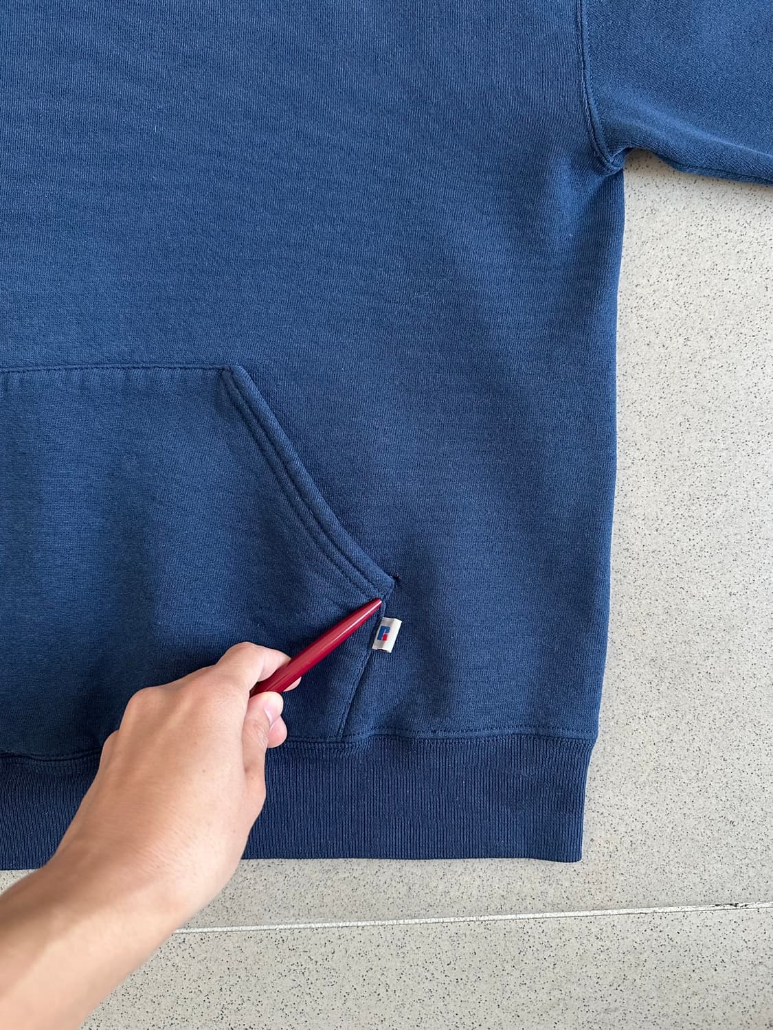 90s 빈티지 러셀 후드 네이비 L 상품이미지4