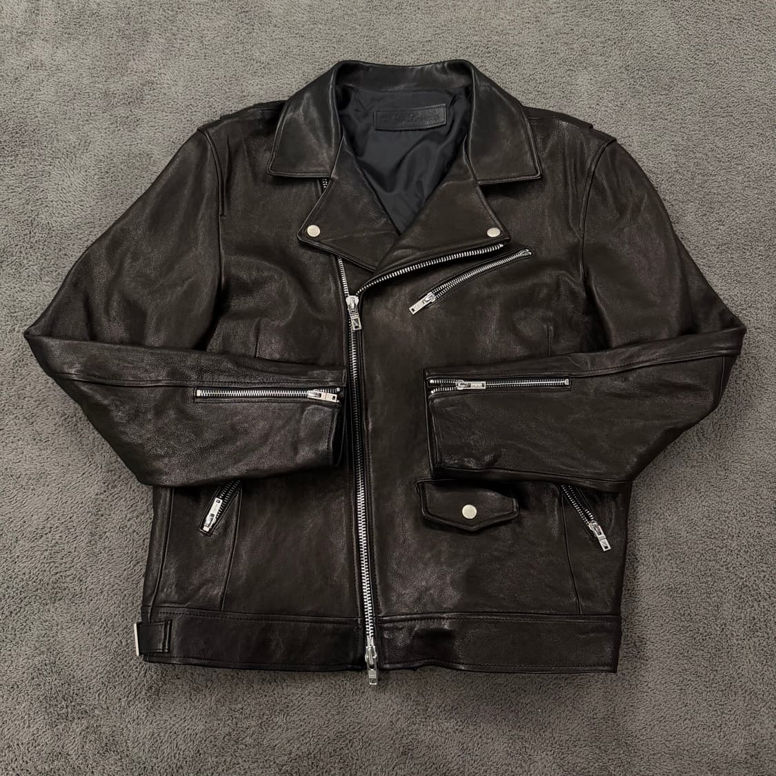 [정품/50] 느와르라르메스 더블라이더 블랙 양가죽 자켓 상품이미지3