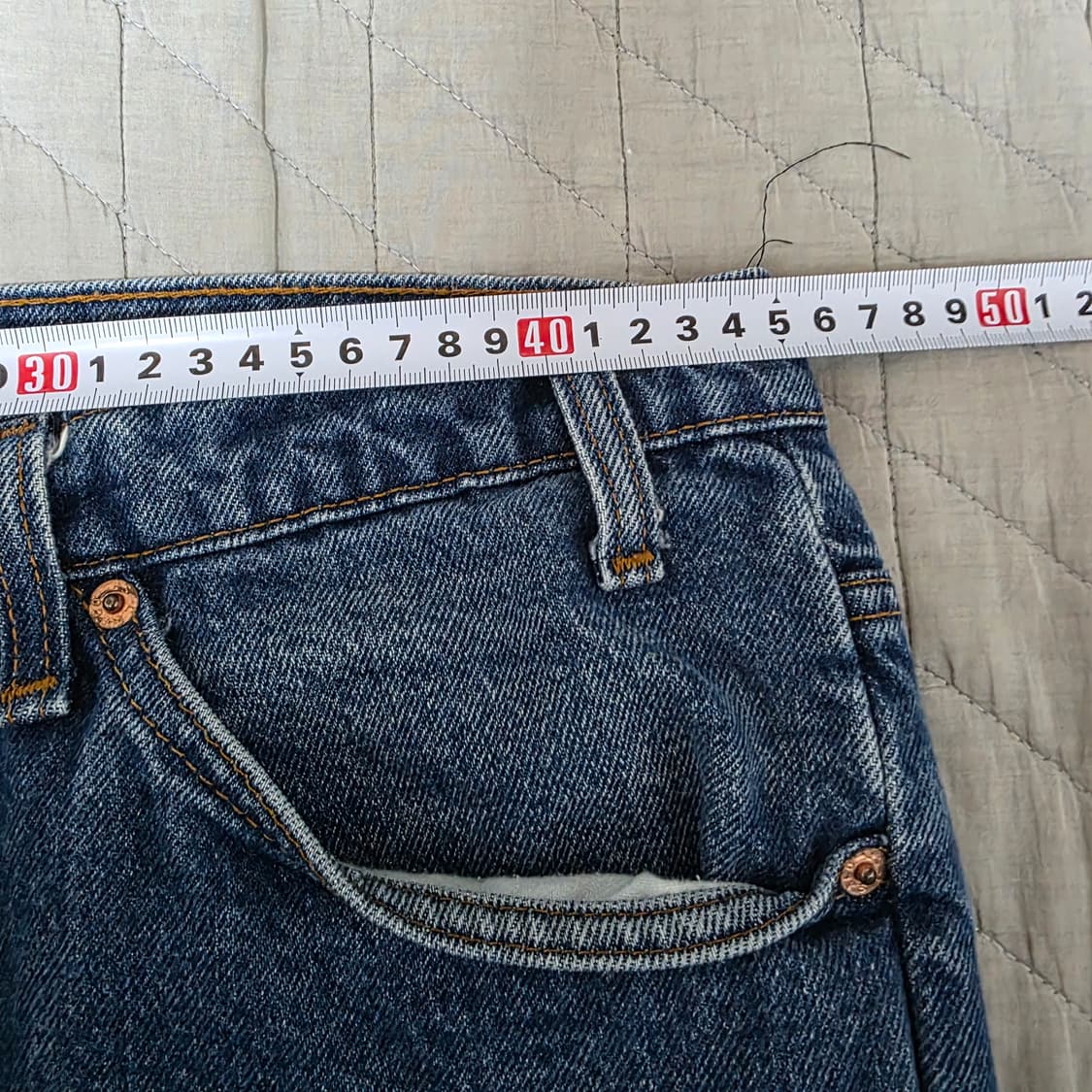 [38X32] 80s 리바이스 517 부츠컷 데님 인디고3 컷팅 오렌지탭 상품이미지10