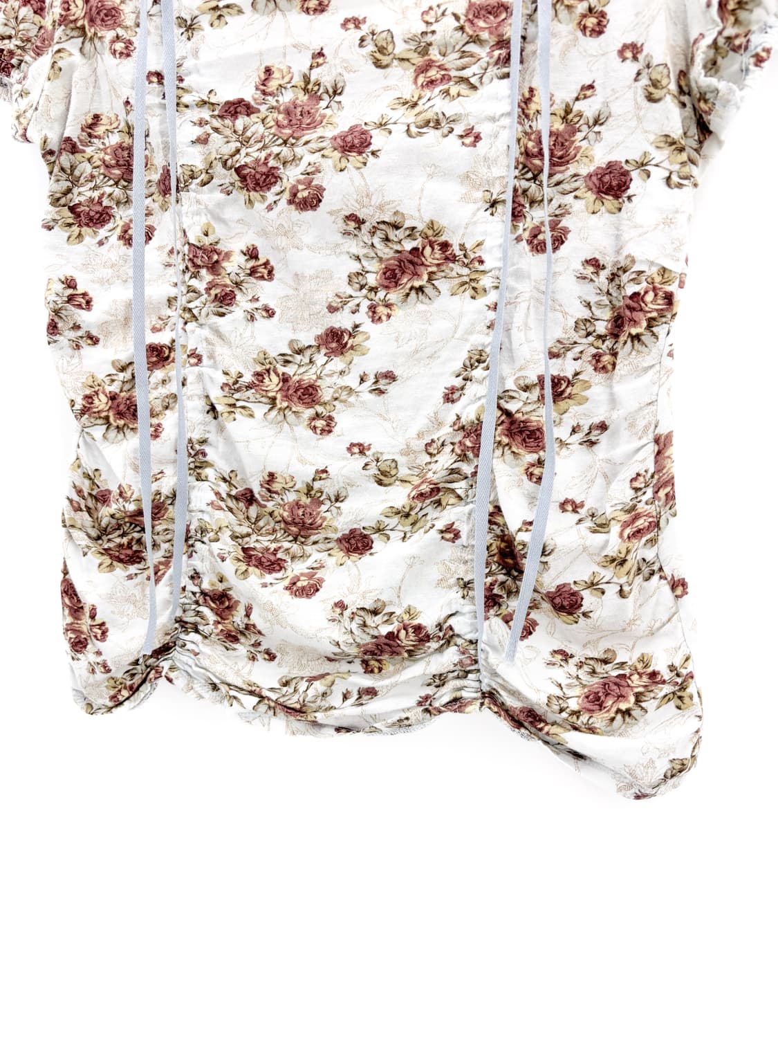 빈티지 로맨틱 플라워 셔링 반팔 티셔츠 상품이미지7