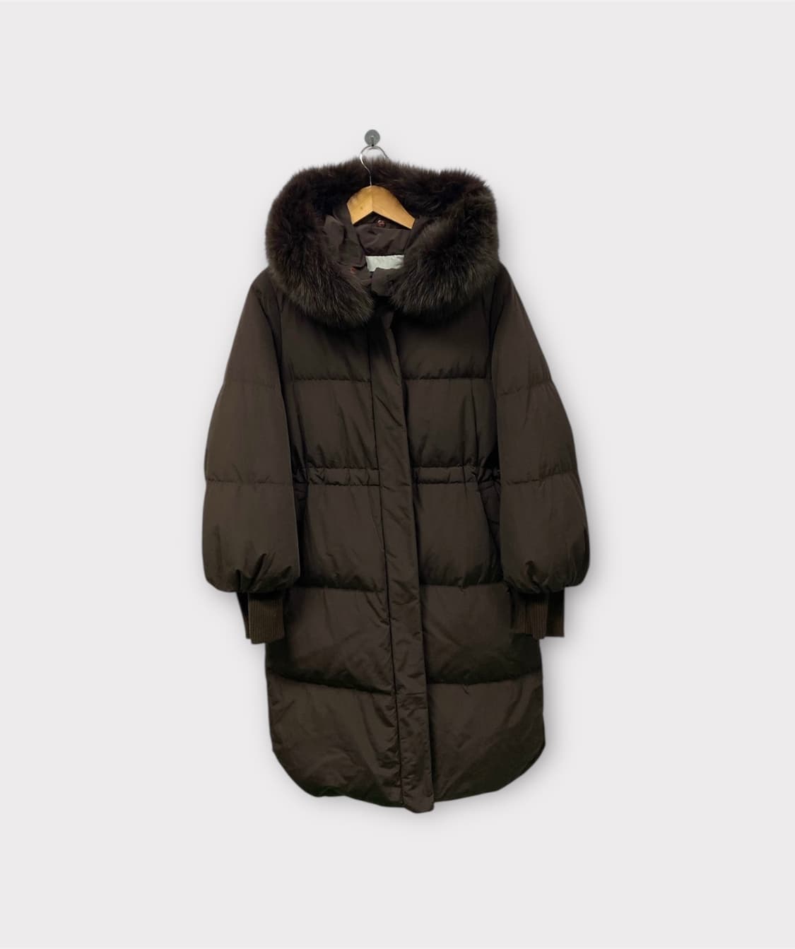 빈폴 여성 여우털 구스 롱패딩(브라운) M  상품이미지1