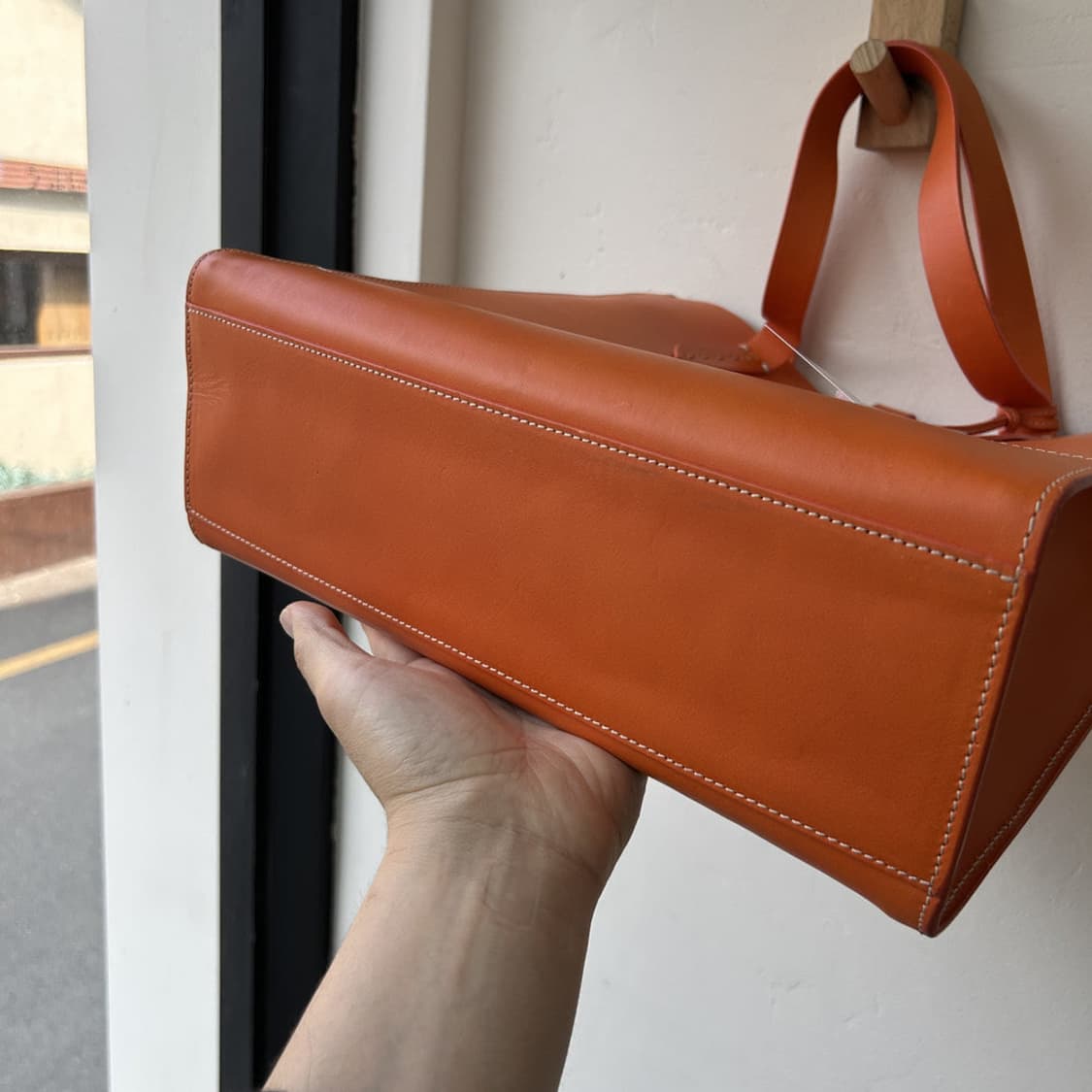 16555 - 랄프로렌 퍼플 라벨 레더 토트백 상품이미지7