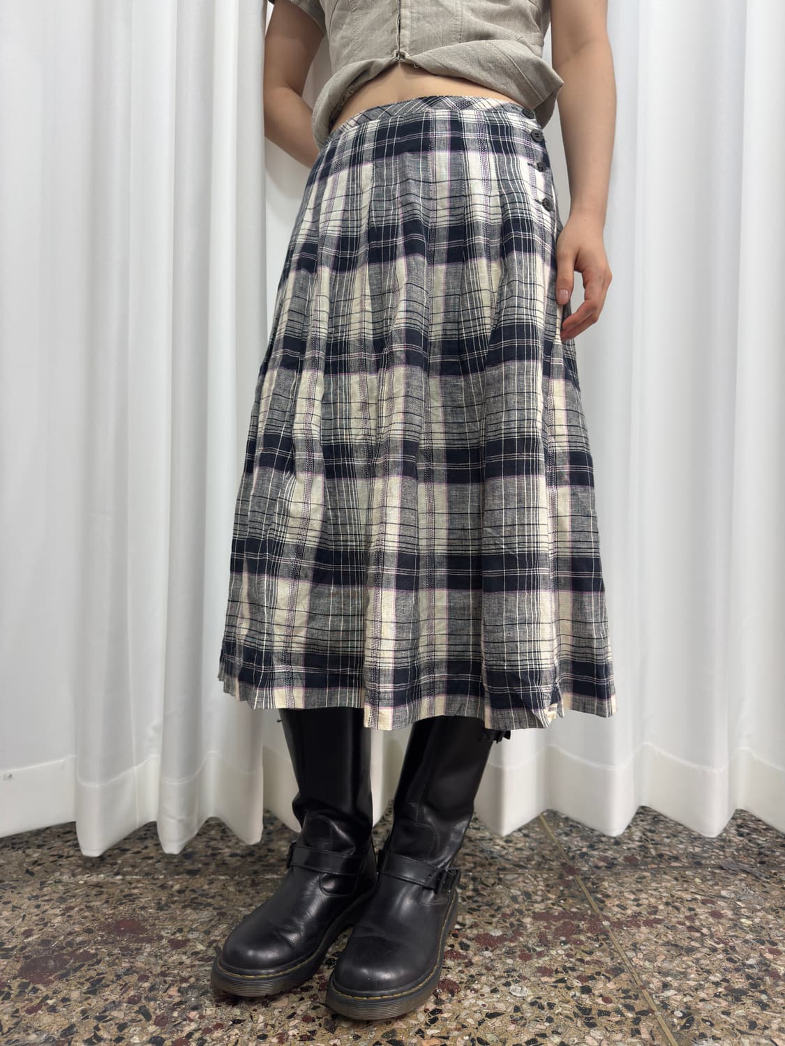 check pleats skirt 상품이미지2