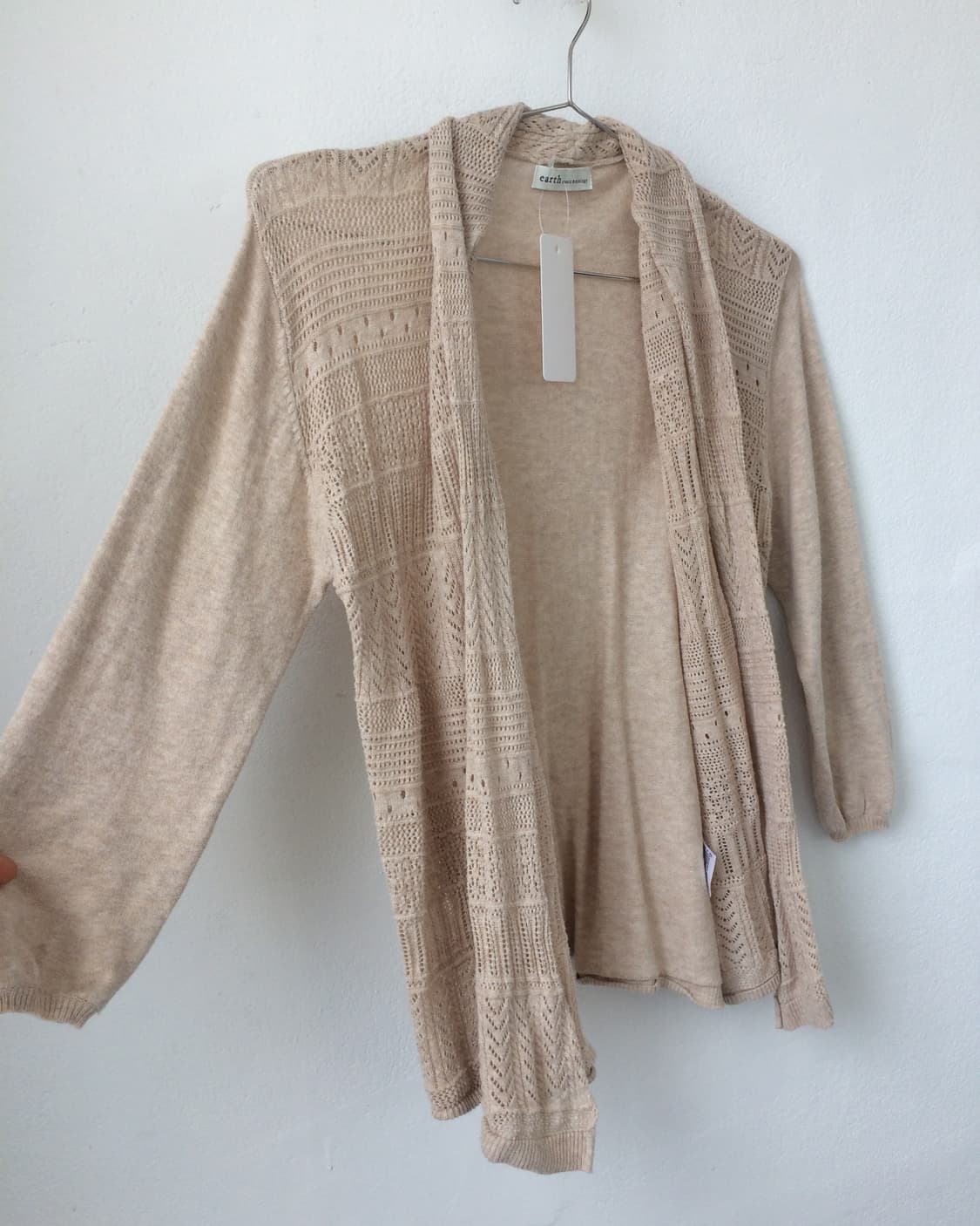 Punching pattern drape open cardigan 상품이미지3