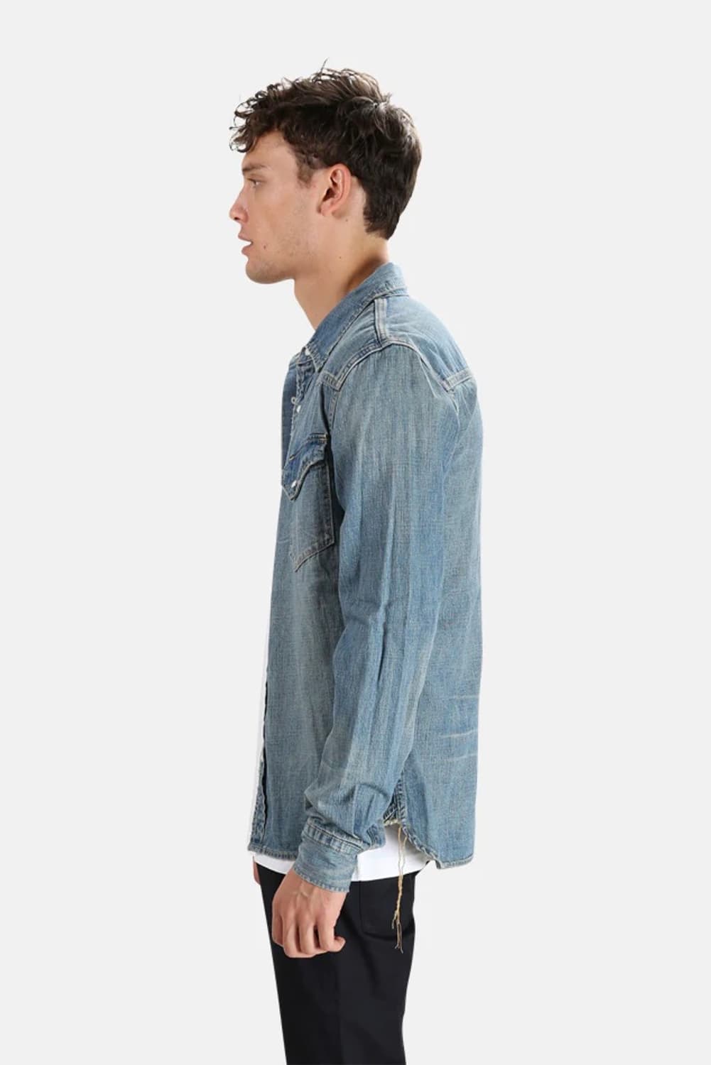 BLUE REMI RELIEF DENIM WESTERN SHIRT 상품이미지5