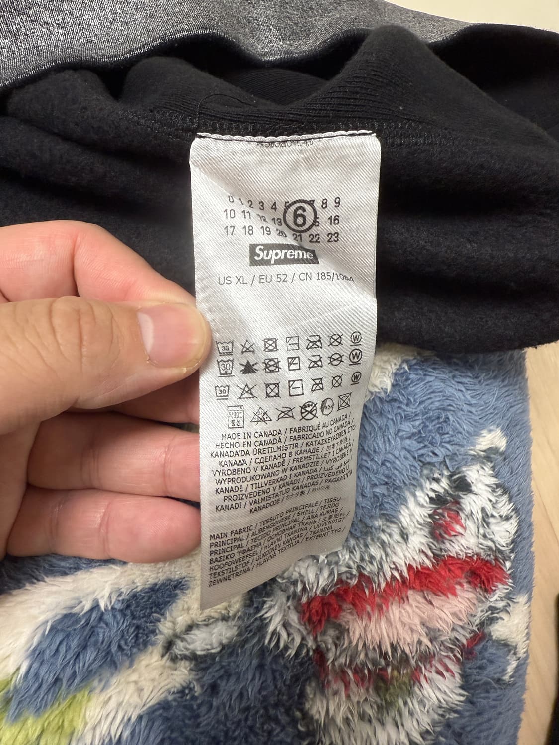 슈프림 x MM6 메종 마르지엘라 포일 박스로고 후드 XL 상품이미지5