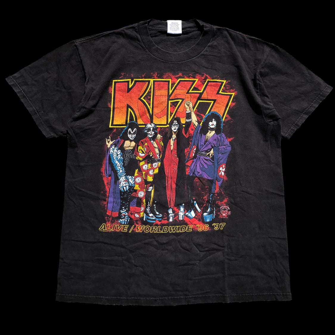 [L] 96-97 KISS TOUR 락 밴드 티셔츠 상품이미지3