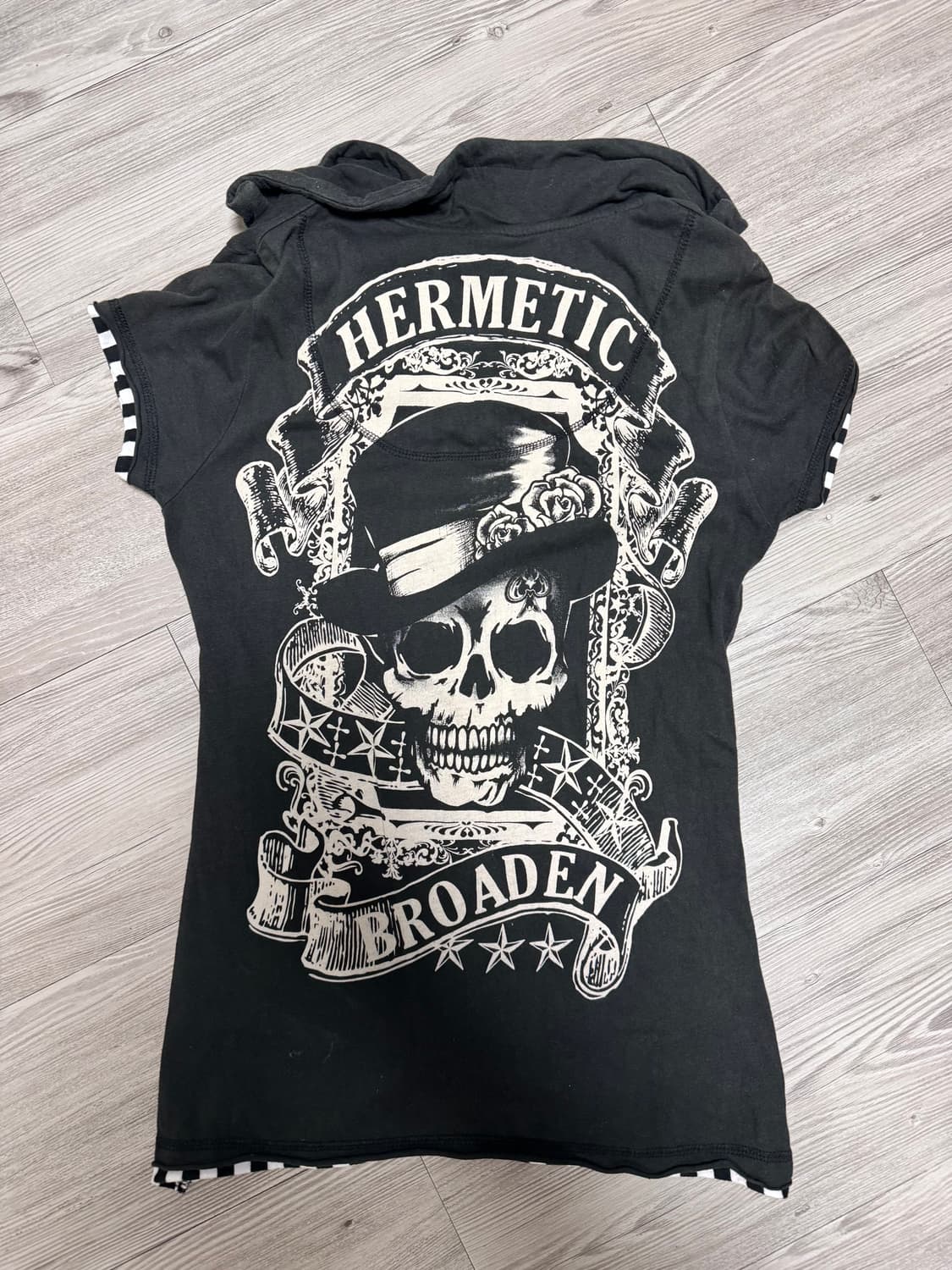 여성 해골 펑크 카라티셔츠 상품이미지2