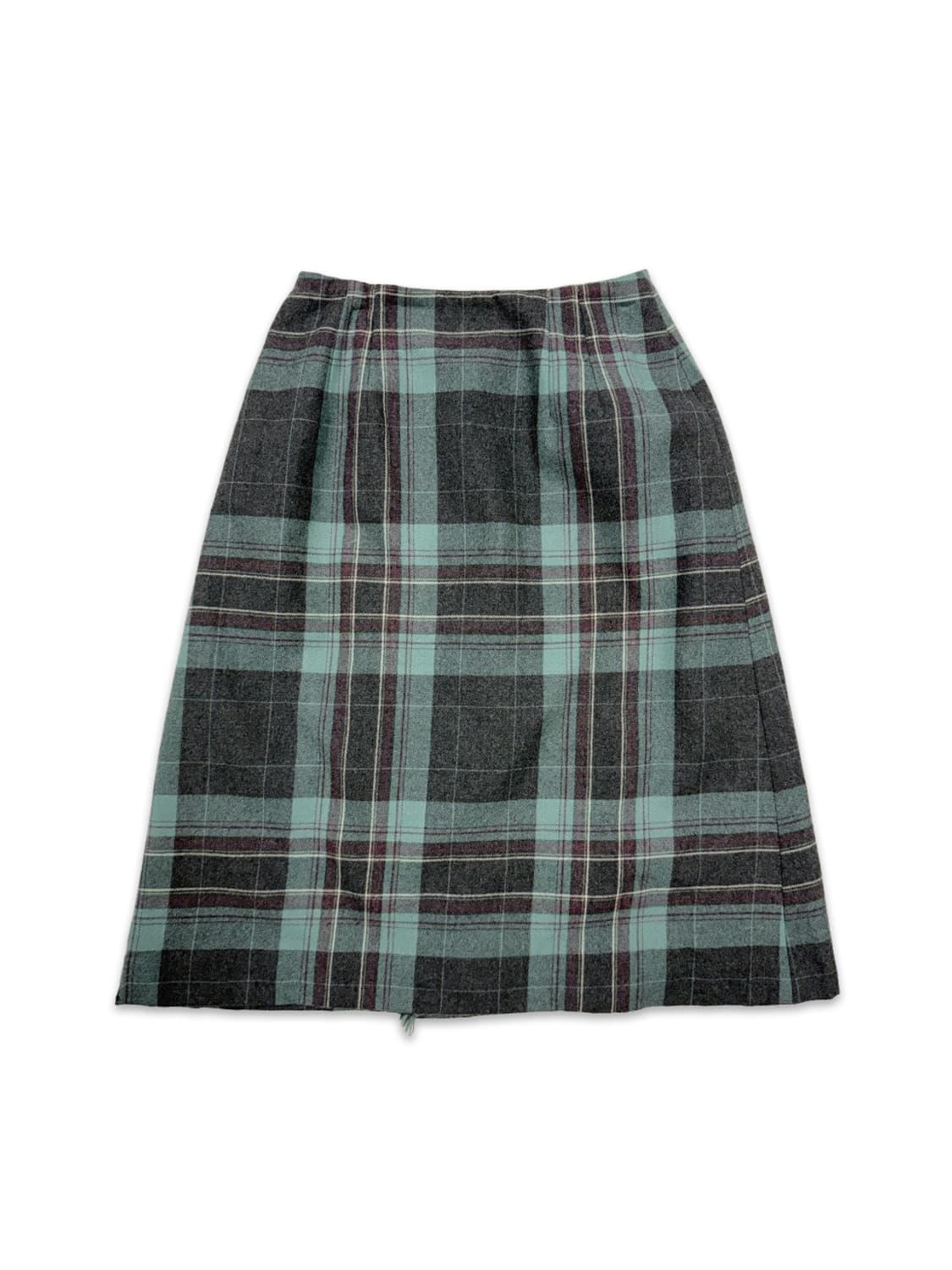빈티지 그린 체크 랩 레이어드 미디 스커트 상품이미지4