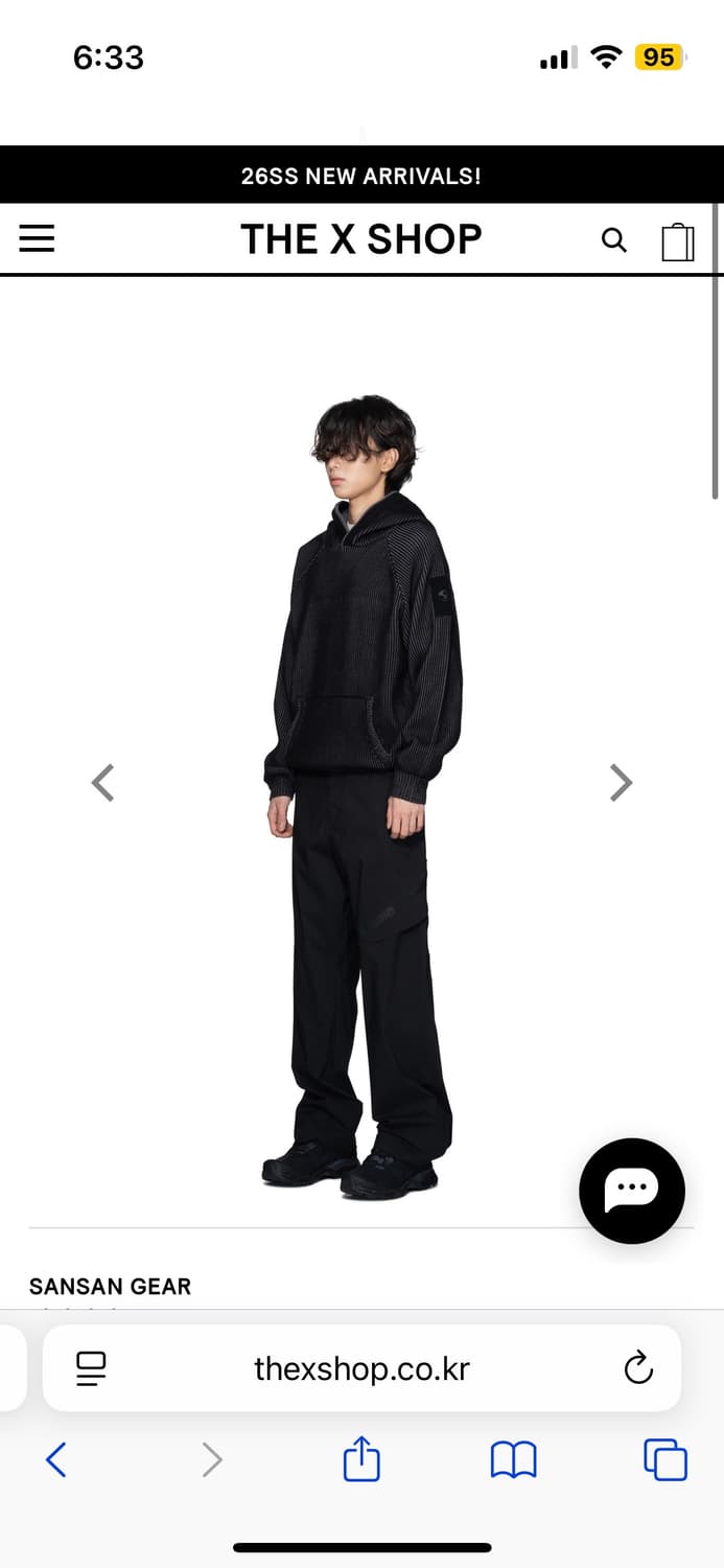 산산기어 Sansan Gear Hooded Knit Black 상품이미지2