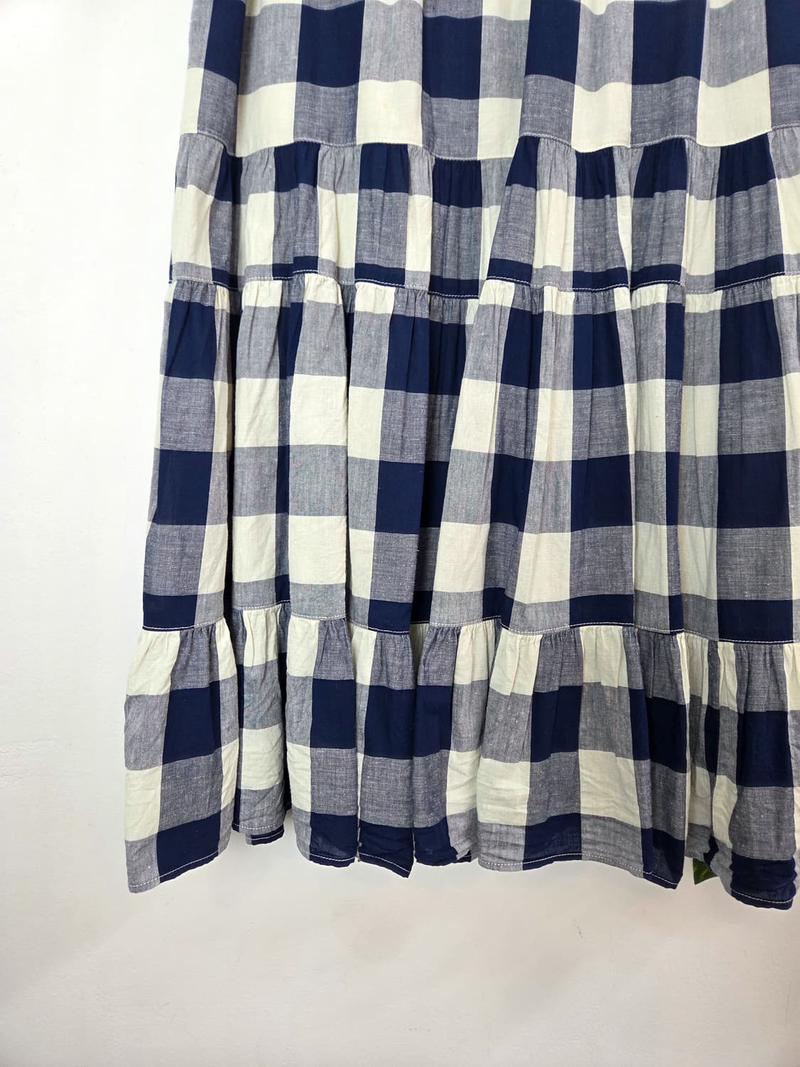 체크 캉캉 린넨 스커트 상품이미지3