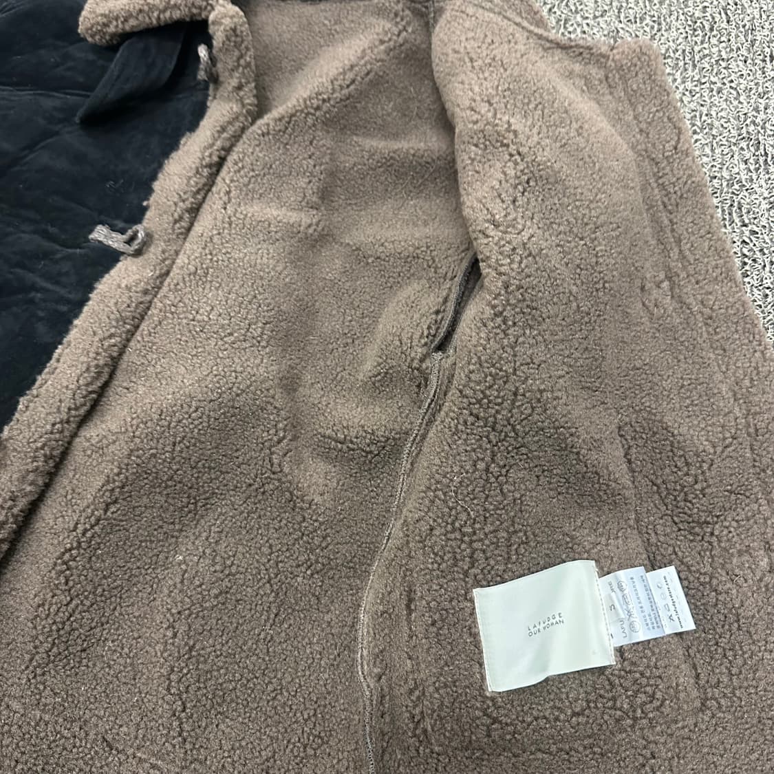 라퍼지 포 우먼 여성 무스탕 점퍼 블랙 S 상품이미지5