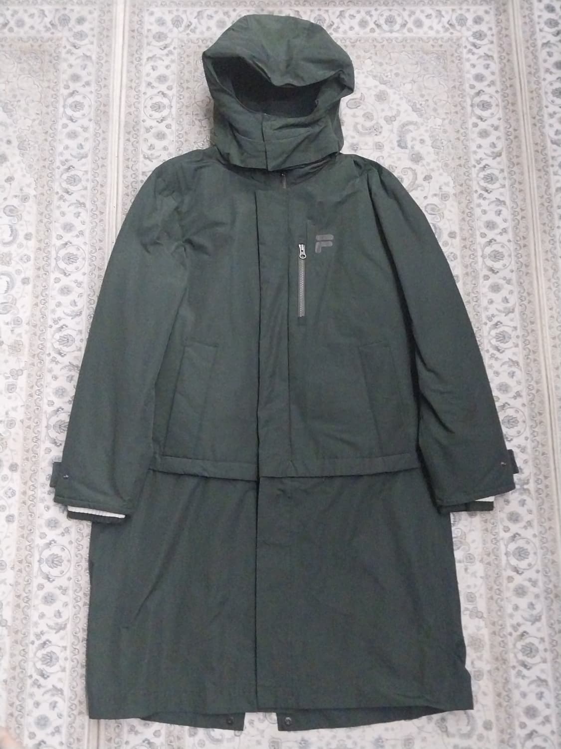 휠라 FILA 후드 롱 패딩 그린 100 상품이미지1