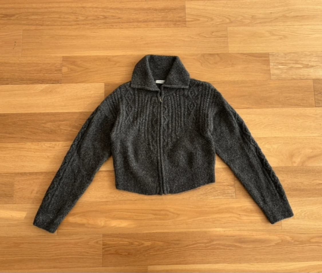 제이청 알파카 크롭 니트집업 상품이미지1