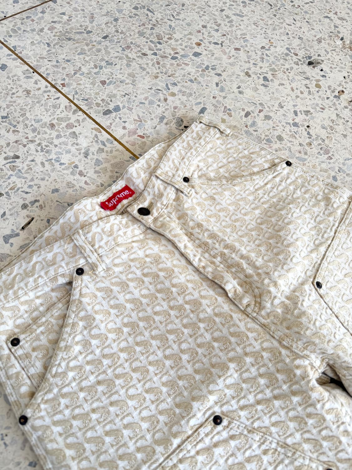 Supreme 모노그램 자수 더블니 워크 팬츠 상품이미지7