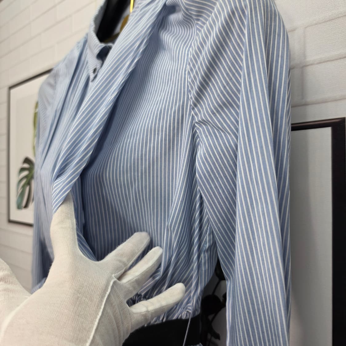 오즈세컨 스트라이프 벨트 긴팔 셔츠 원피스 66사이즈 (미착용) 상품이미지3