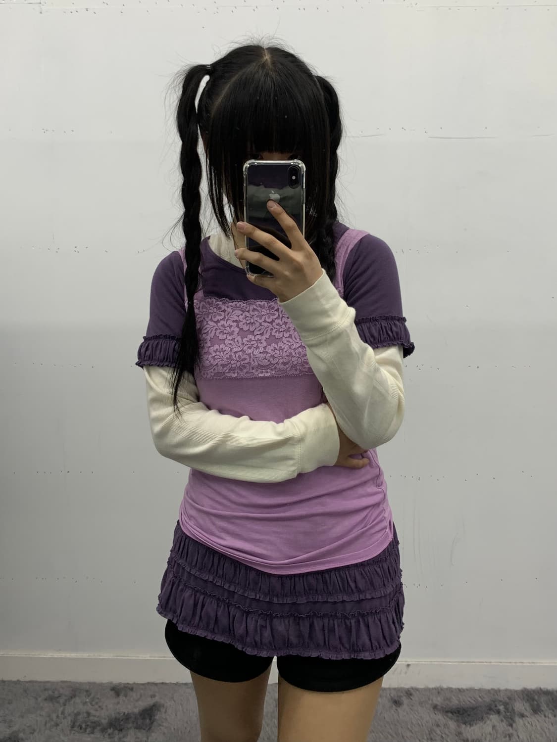 재패니즈 그레이프 프릴 탑 상품이미지1