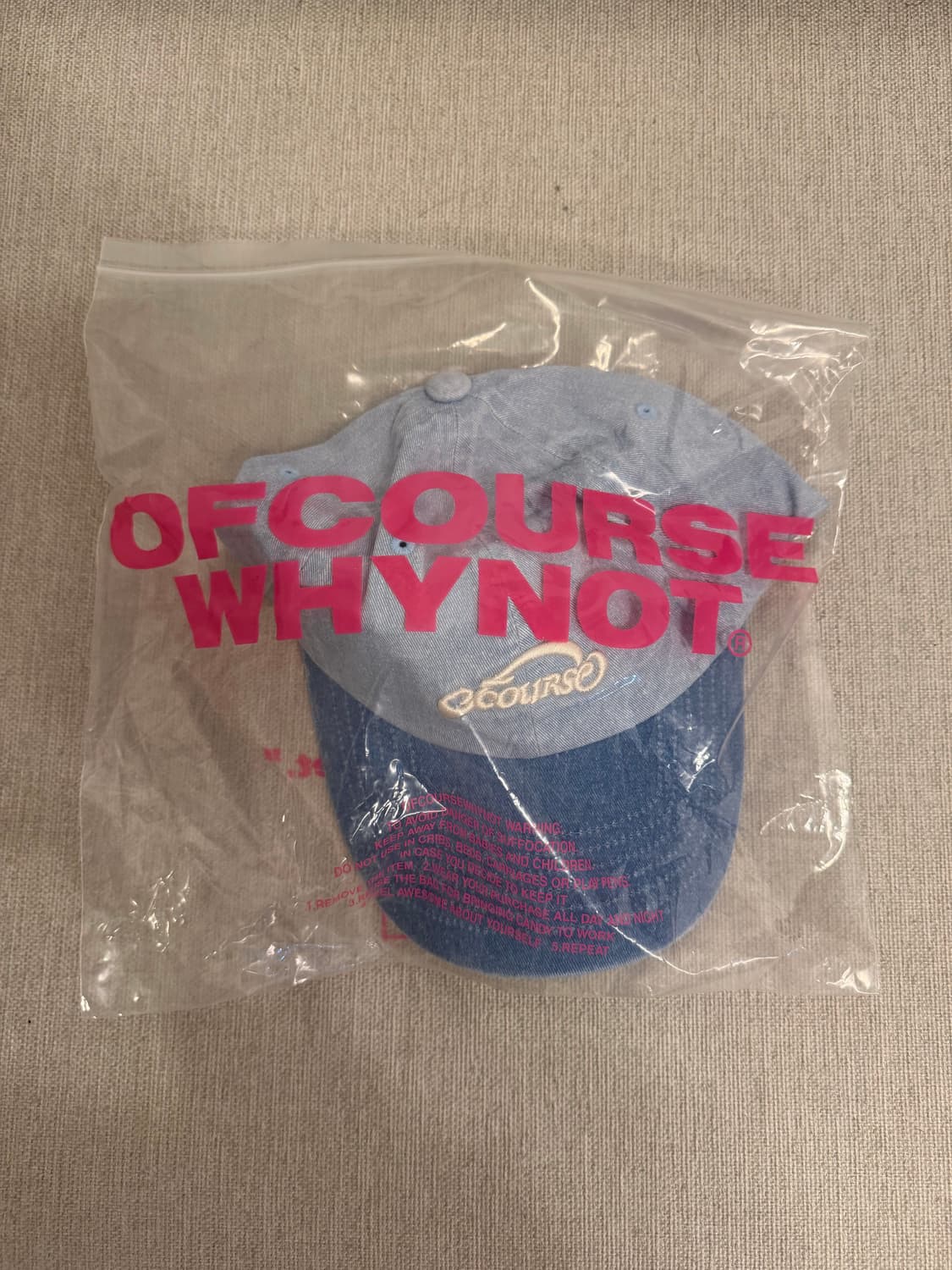 [새제품] 오브콜스와이낫 데님 모자 볼캡 정가 48,000원 상품이미지6