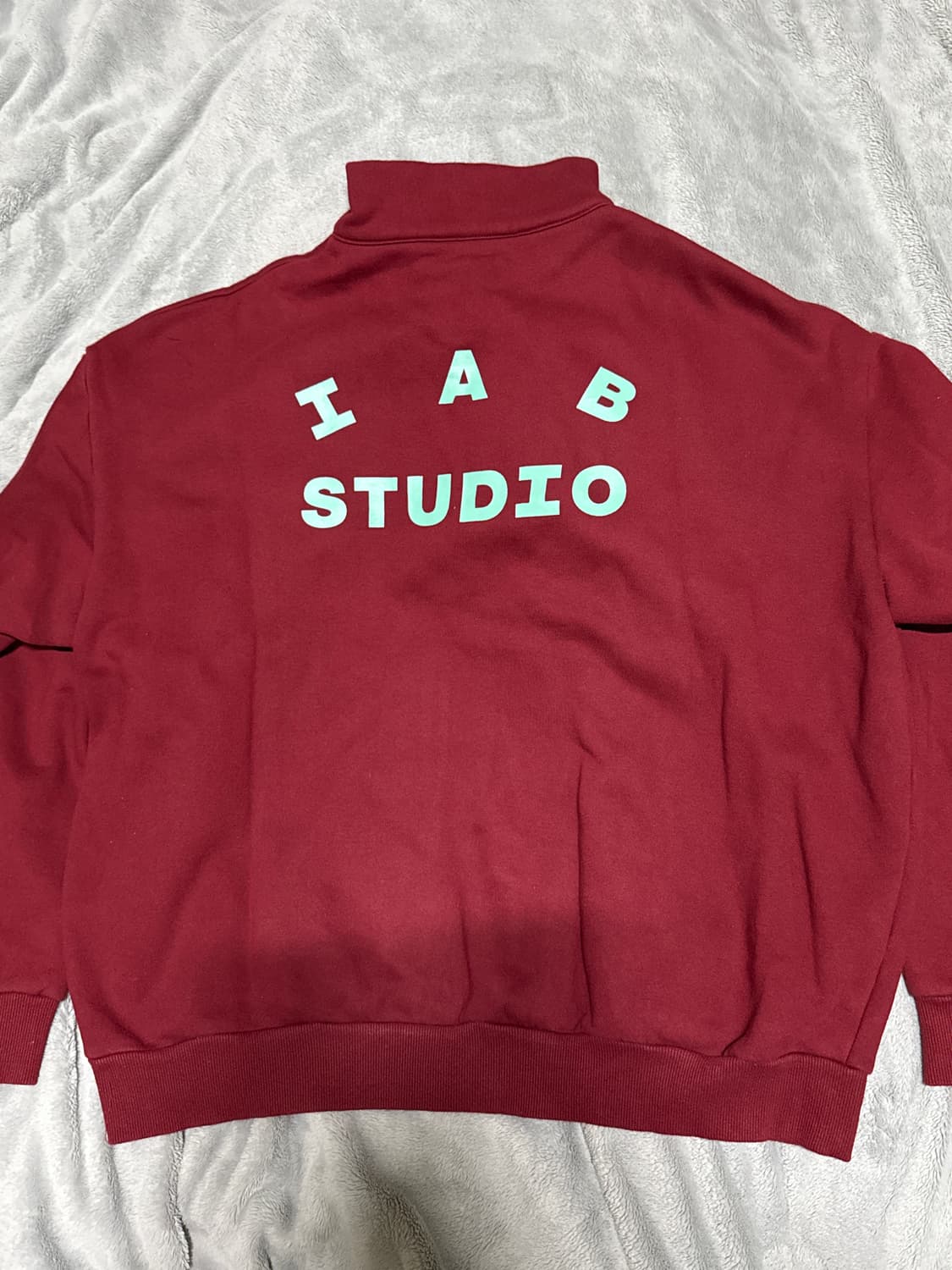 아이앱 스튜디오 코튼 하프 집업 풀오버 마룬 XL 상품이미지2