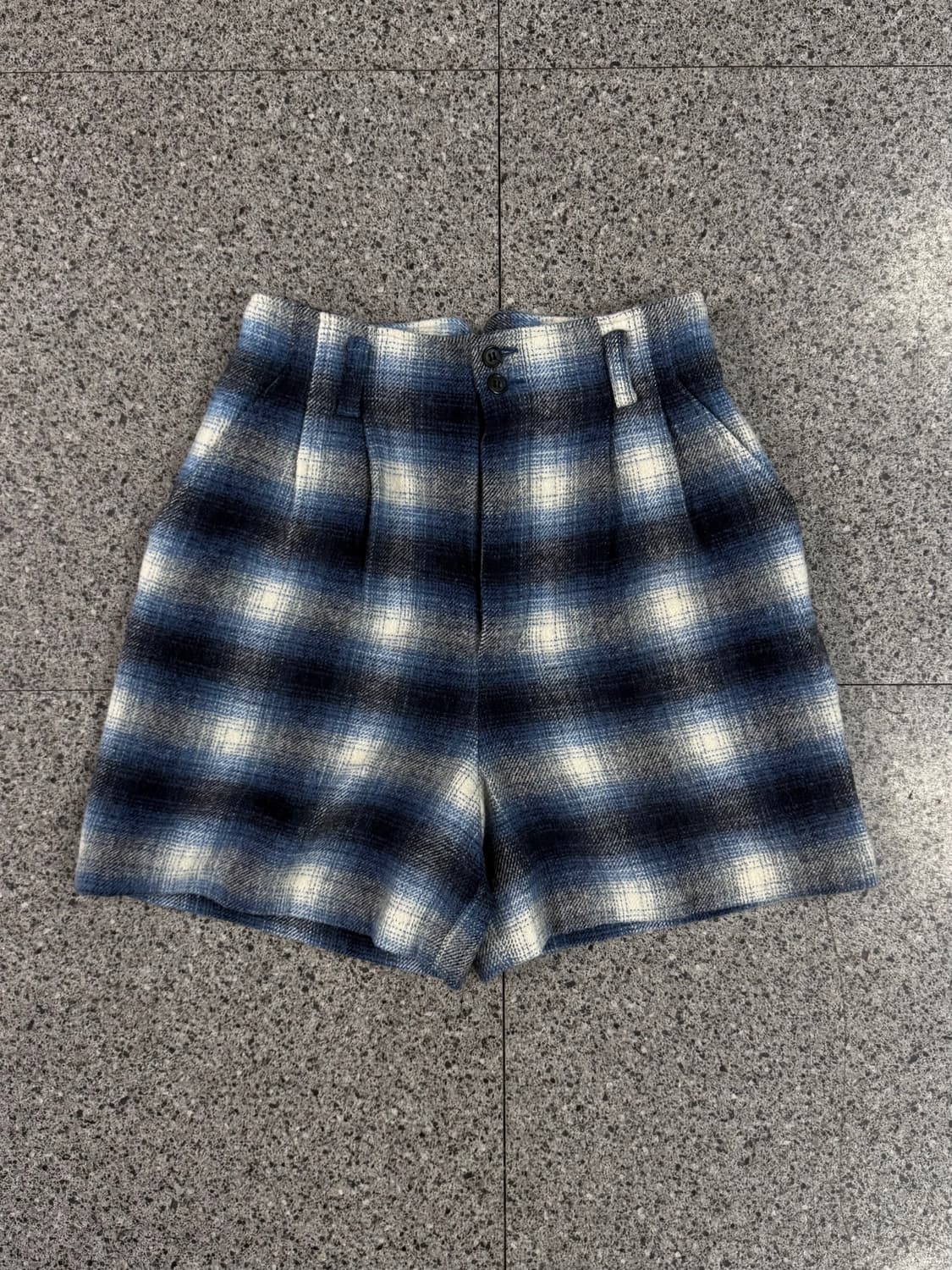 vintage blue plaid tailored shorts 상품이미지1