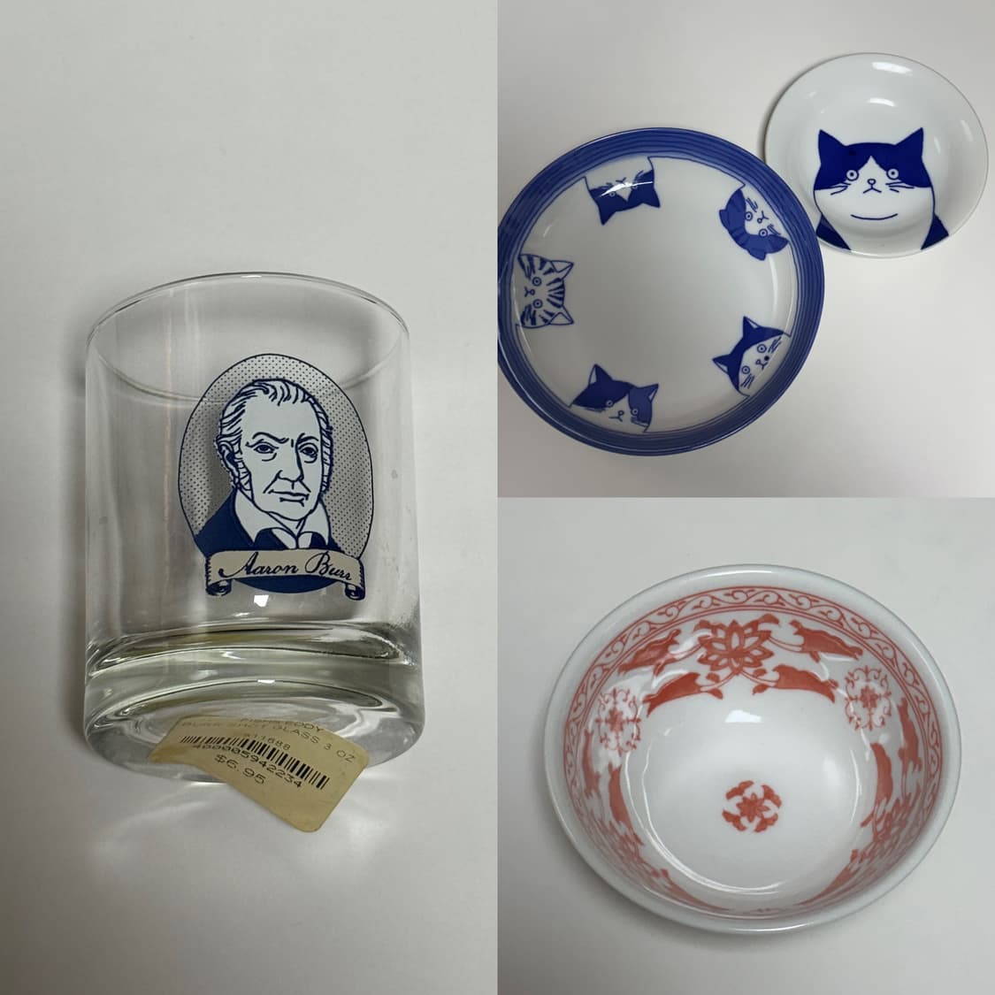 뉴욕 피쉬스에디 샷글라스 + 일본제 식기 3종 일괄 상품이미지1