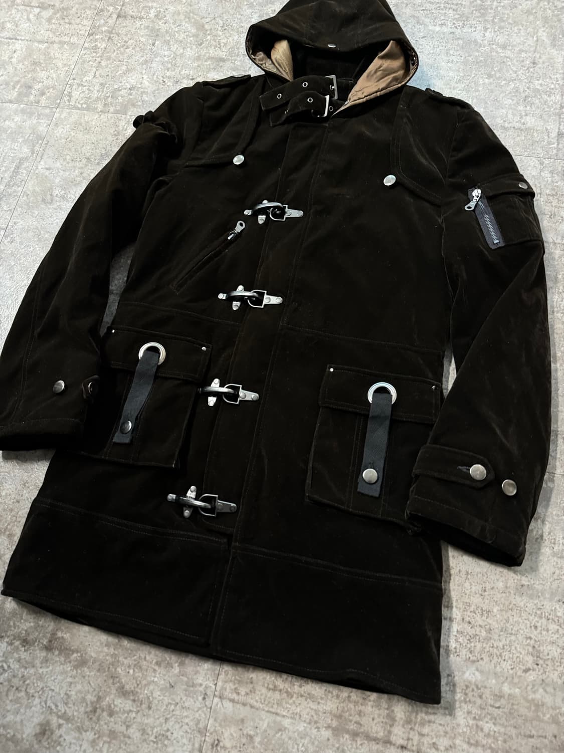 벨벳 파이어맨 후크 후디드 코트 상품이미지3