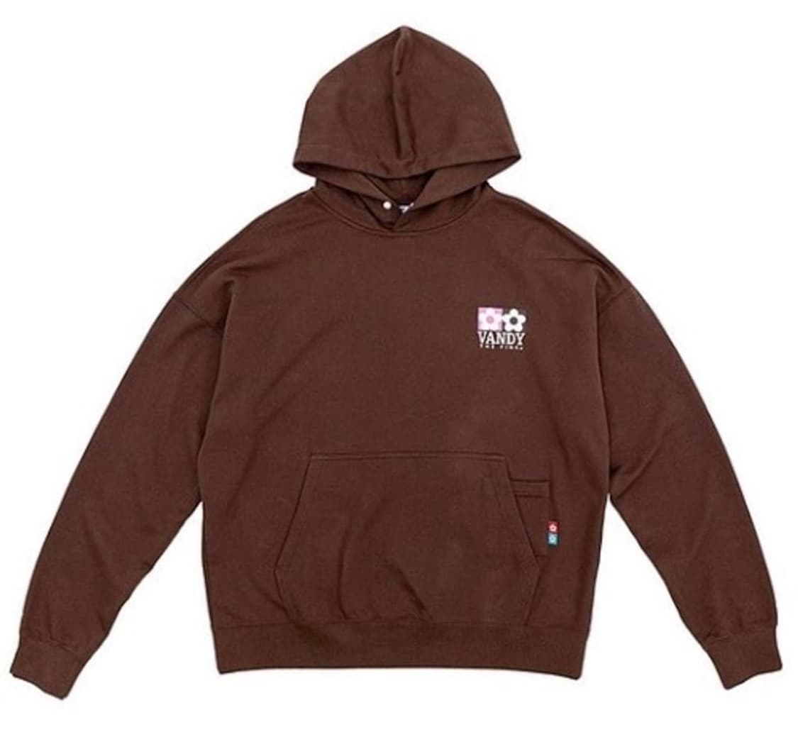 반디더핑크 로고 후드 브라운 후디 상품이미지1