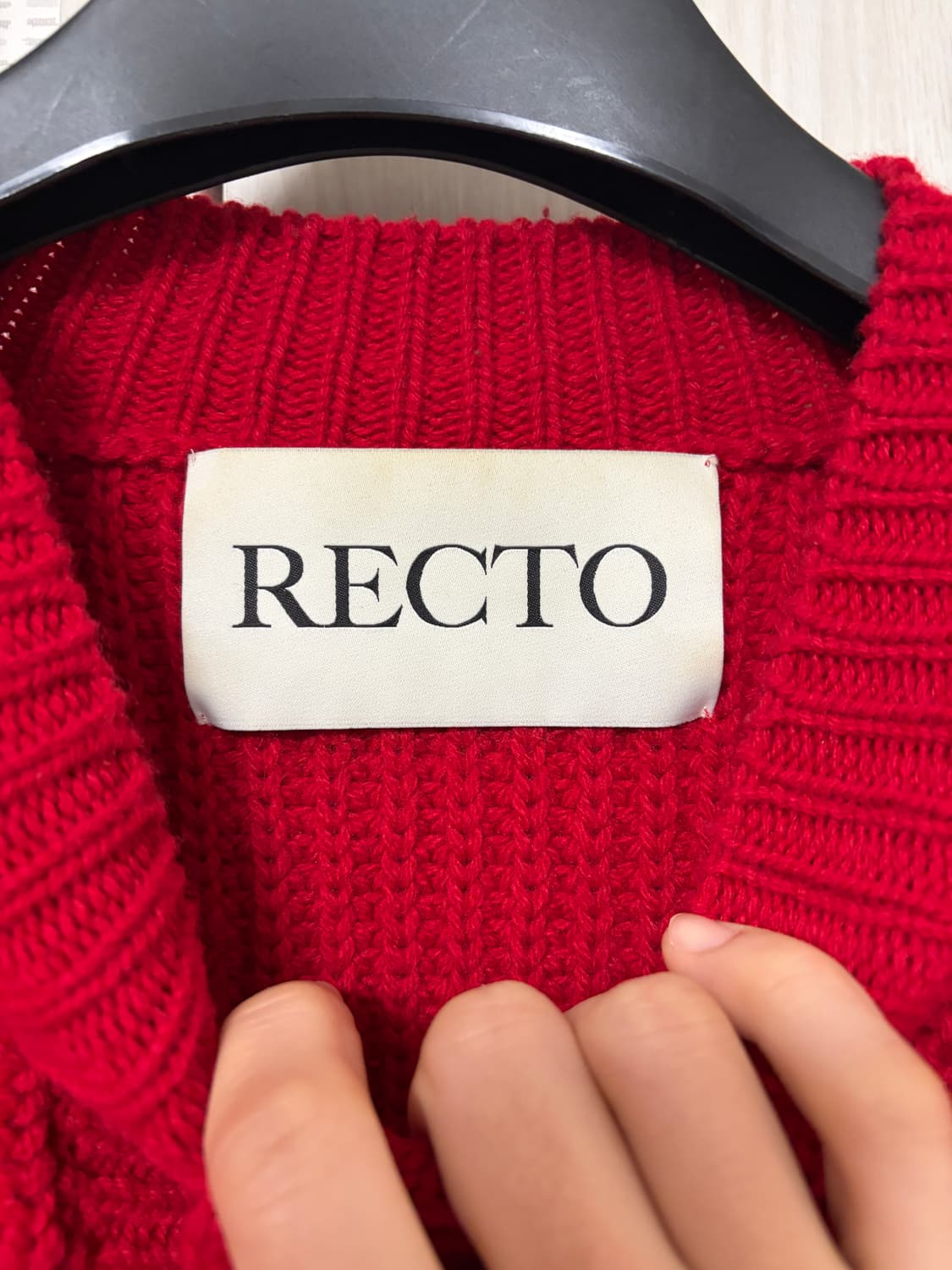 [M] 렉토 청키 울 가디건 레드 상품이미지4