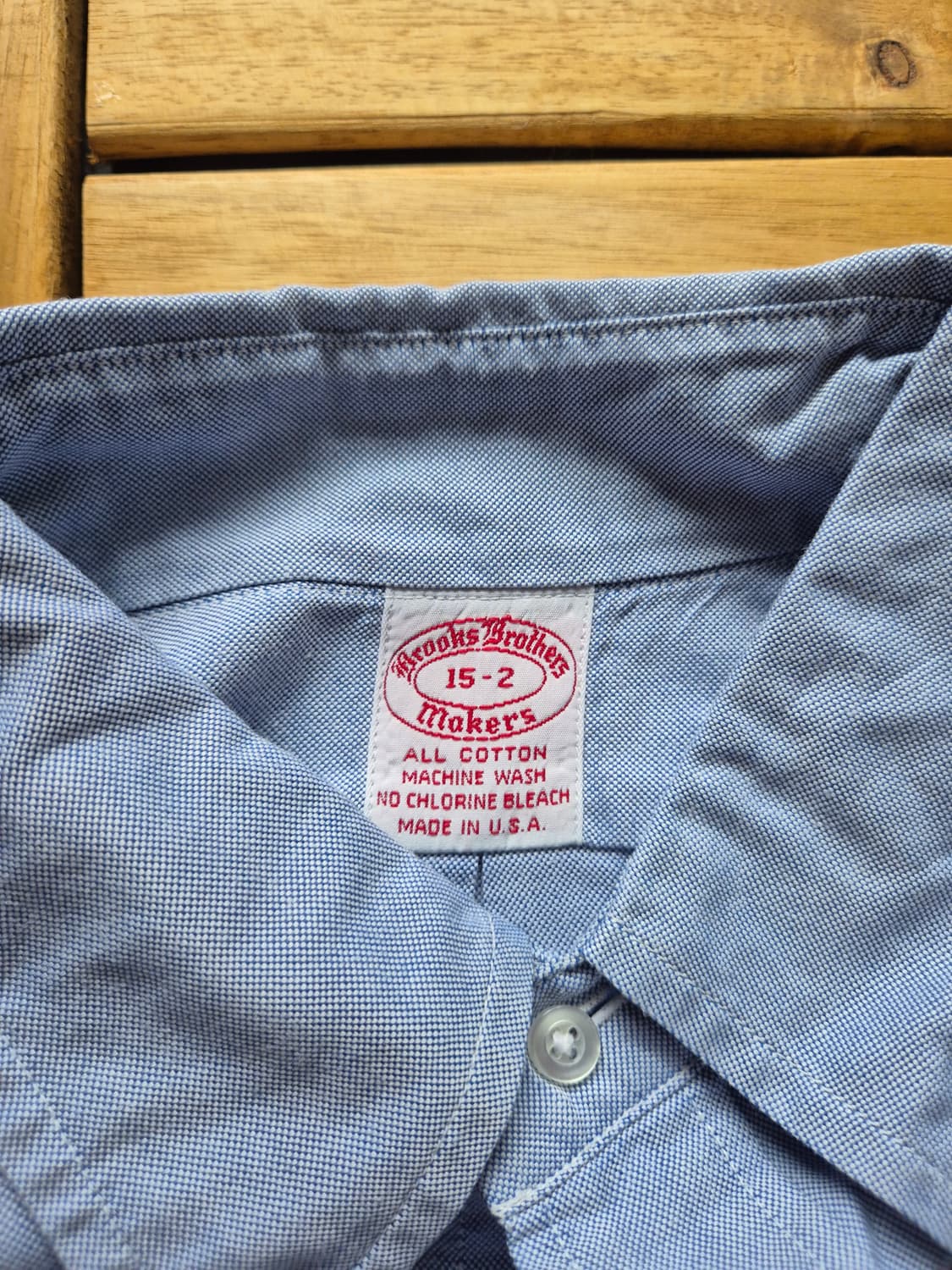 80s 브룩스 브라더스 블루 ocbd 셔츠 USA Made 상품이미지4