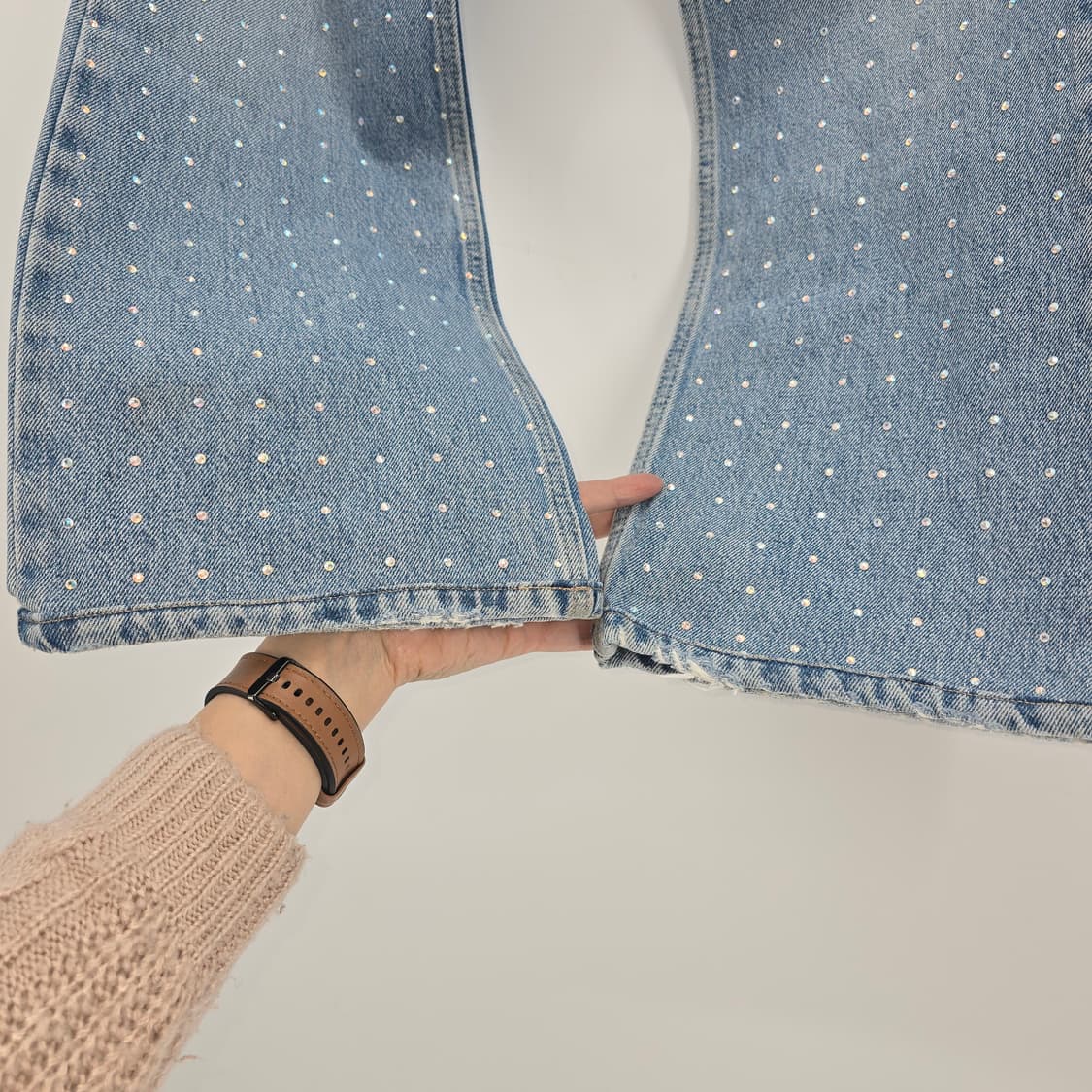 ZARA 스톤 장식 여성 데님 팬츠 EUR 36 상품이미지3