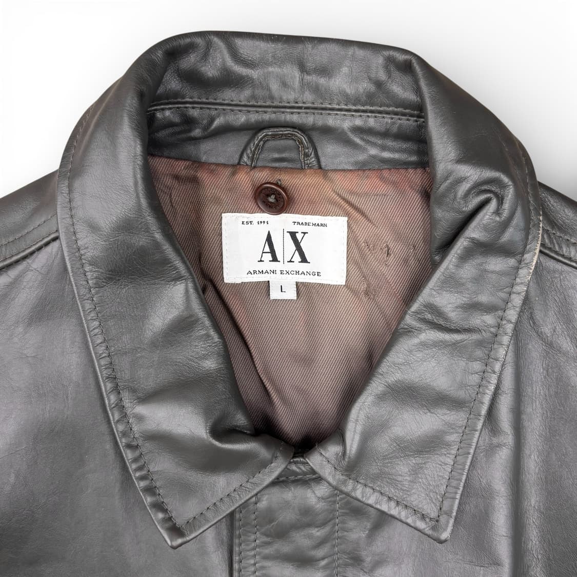 90's 아르마니 익스체인지 레더 자켓 상품이미지3