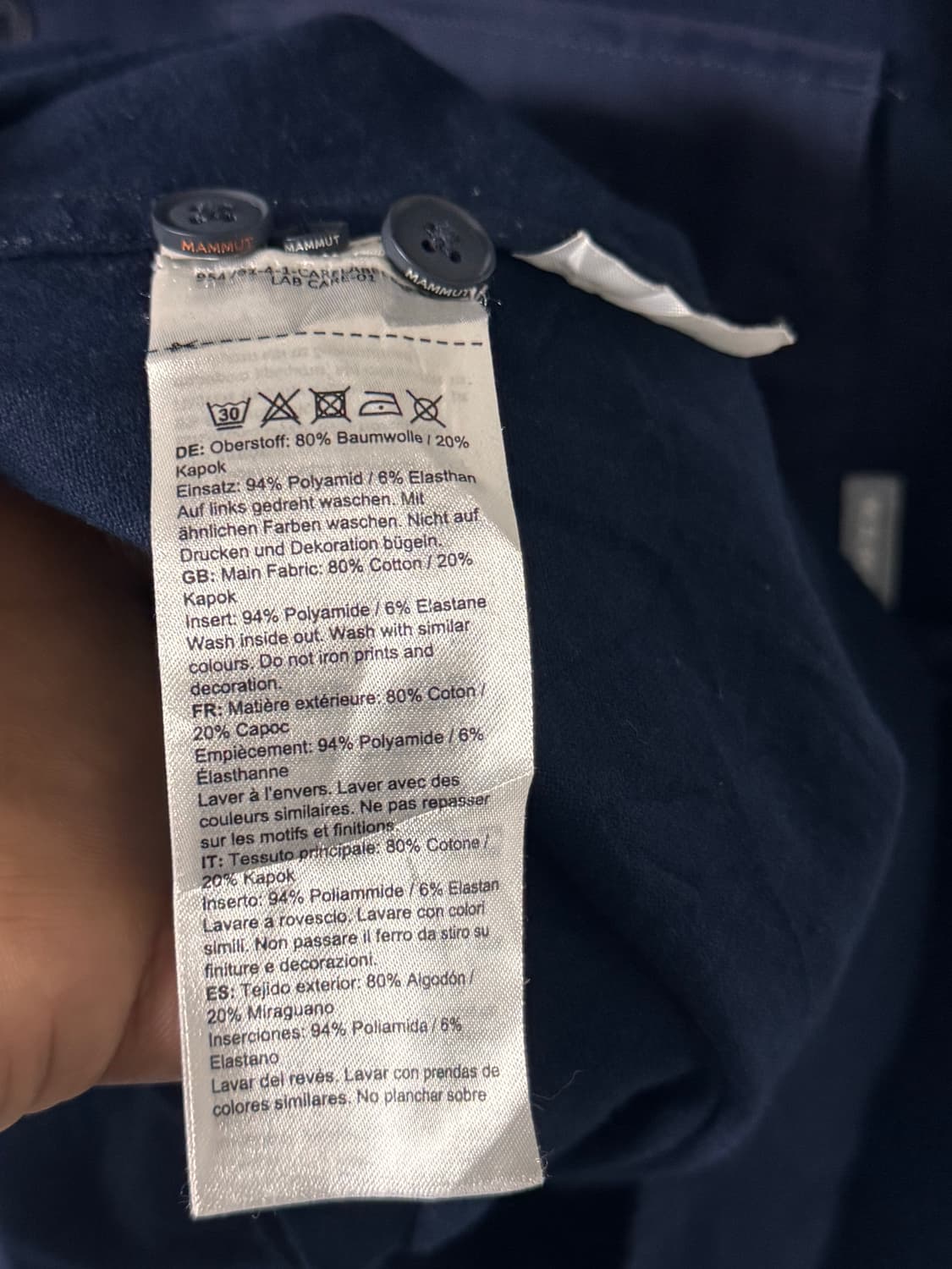 마무트 택티컬 네이비 긴팔 셔츠 상품이미지5