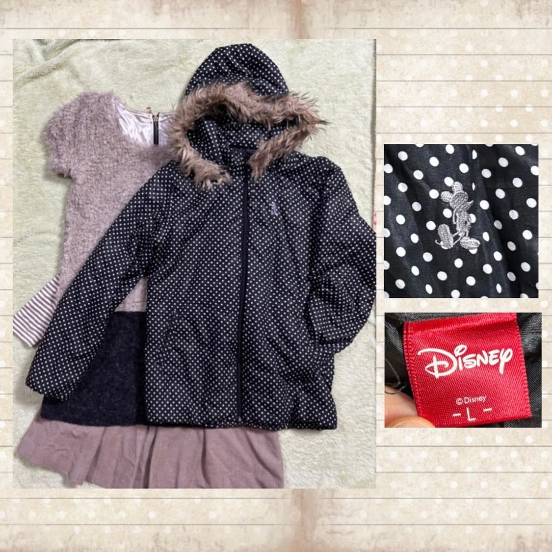 도트 패턴 패딩 점퍼 모리걸 코디세트 상품이미지4