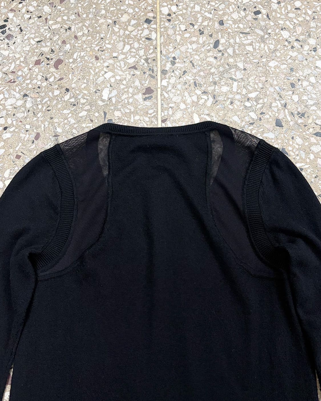 아르마니 익스체인지 메쉬 패널 니트 탑 상품이미지5