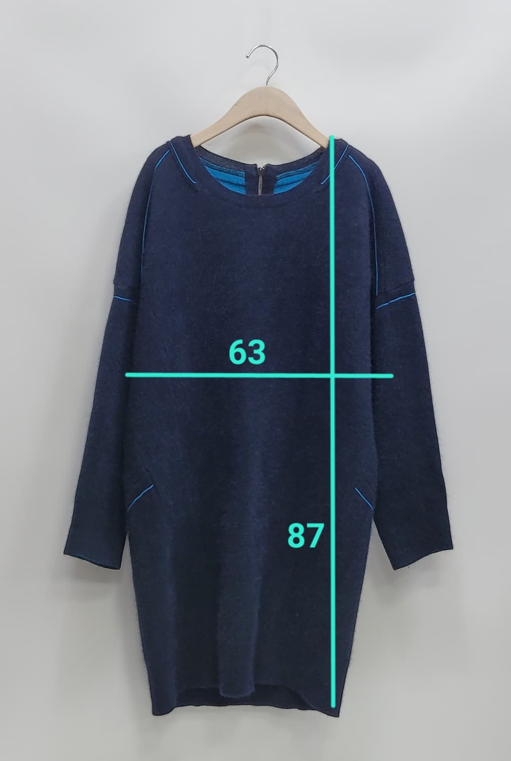 MICHAA 미샤 울 캐시미어 오버핏 원피스 / 여 85-160 네이비
 상품이미지10