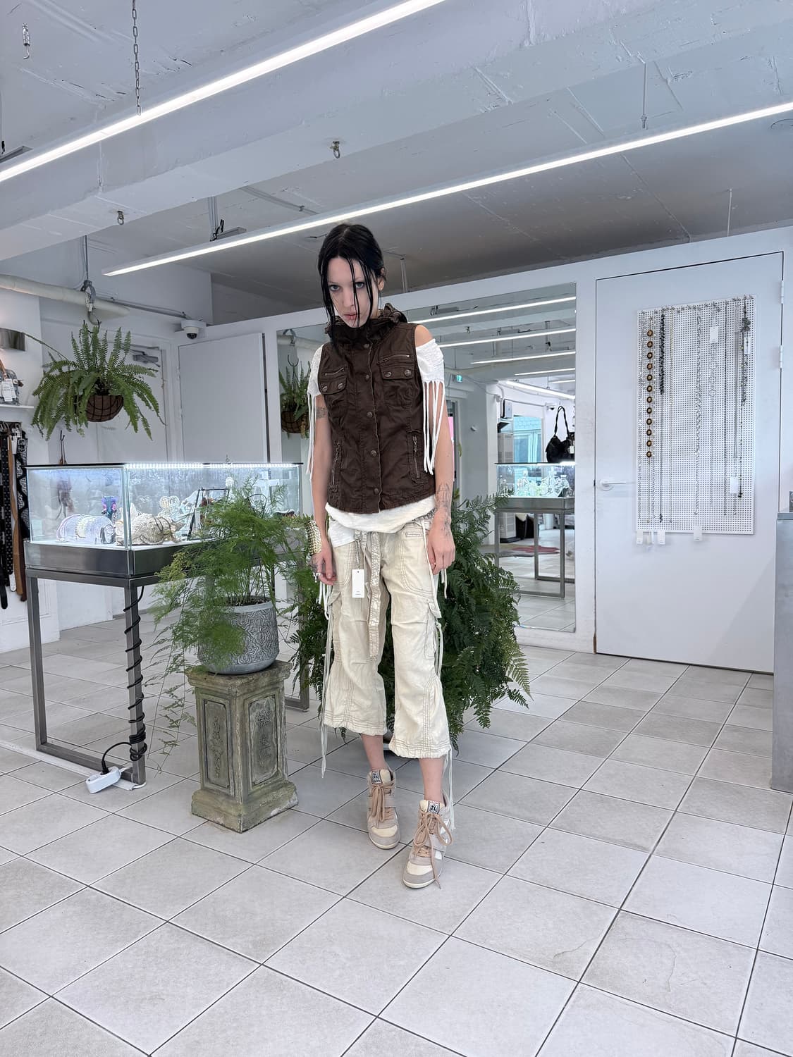 multi strap linen capri pants 상품이미지5