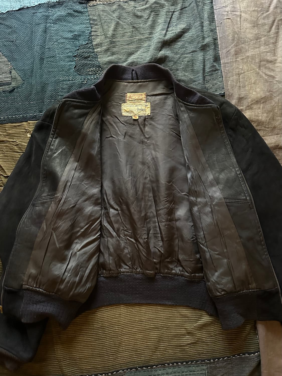 50s USA Deer Skin Suede Bomber Jacket 상품이미지7