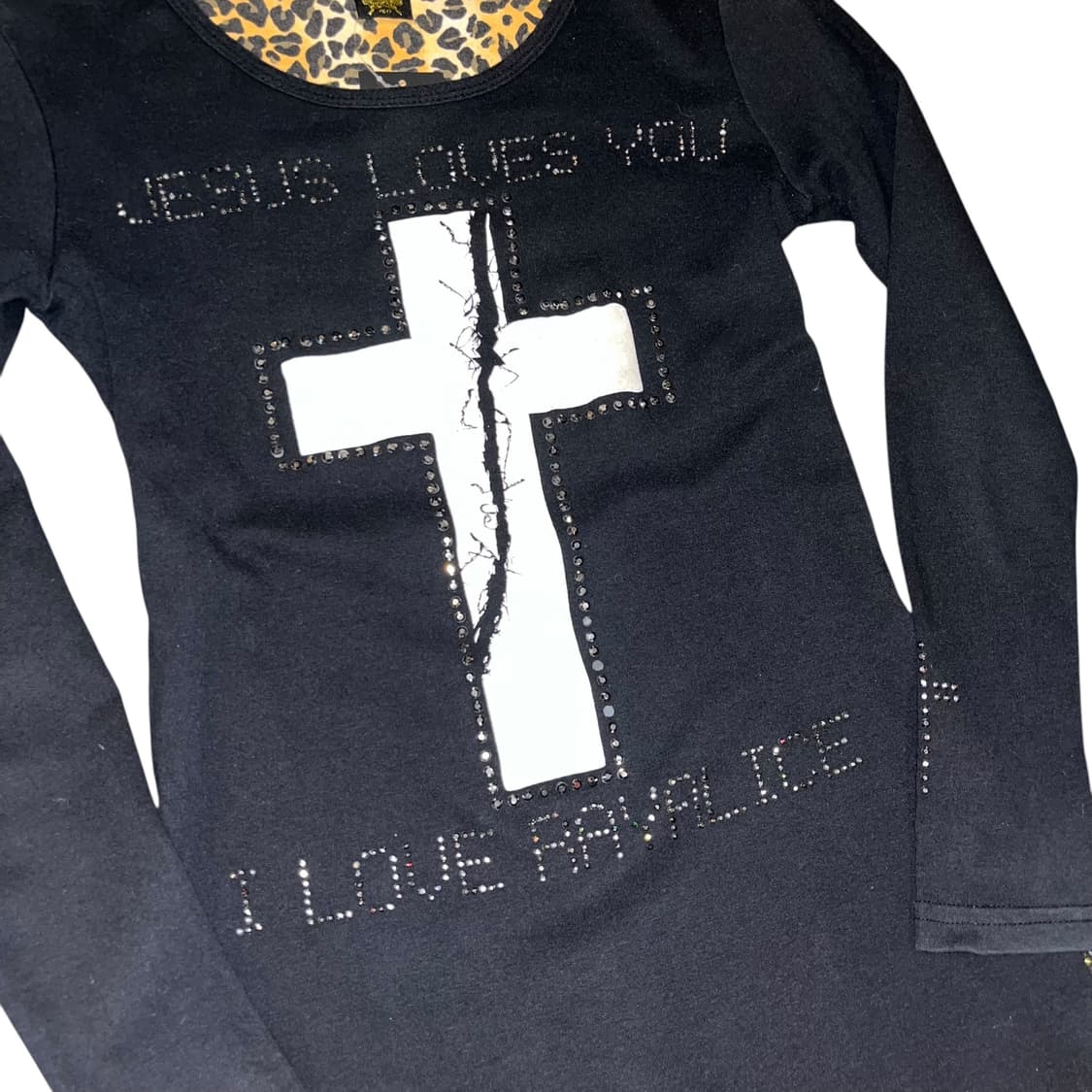 십자프린팅 큐빅 긴팔티 갸루y2k 상품이미지3