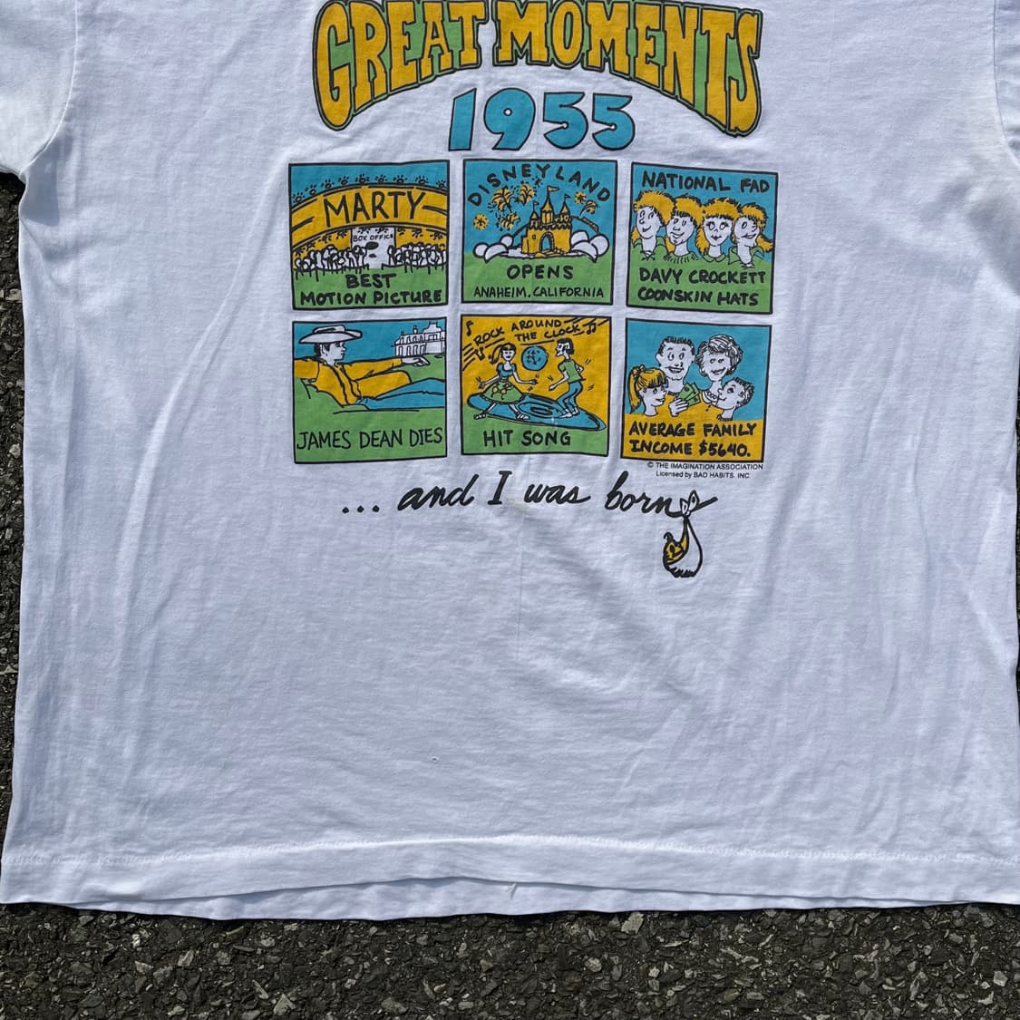 90‘s 미국 제조 프룻오브더룸 화이트 프린팅 반팔티 상품이미지5