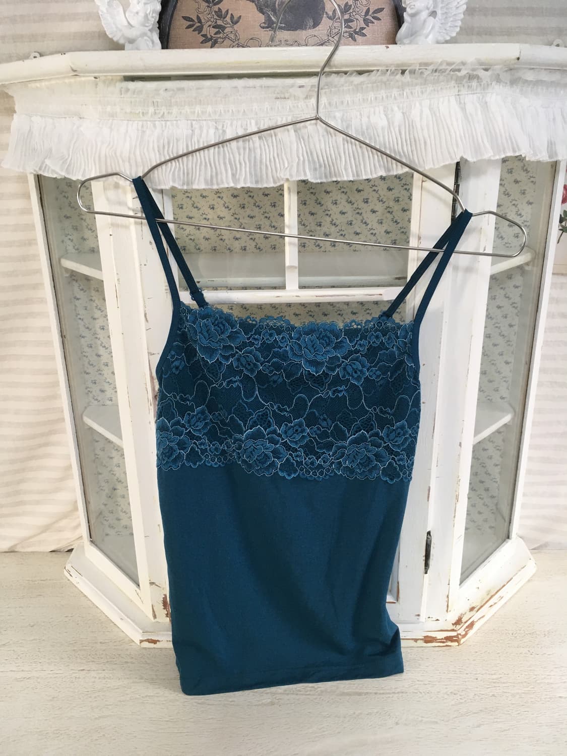 빈티지 청록 레이스 나시 상품이미지7